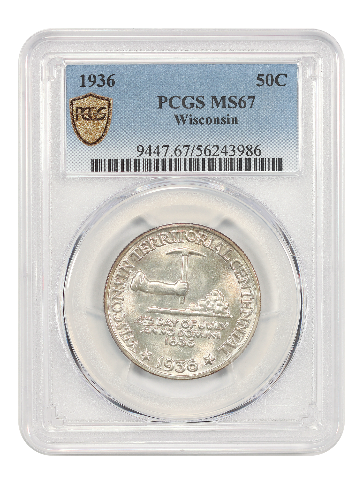 1936 50C Wisconsin PCGS MS67