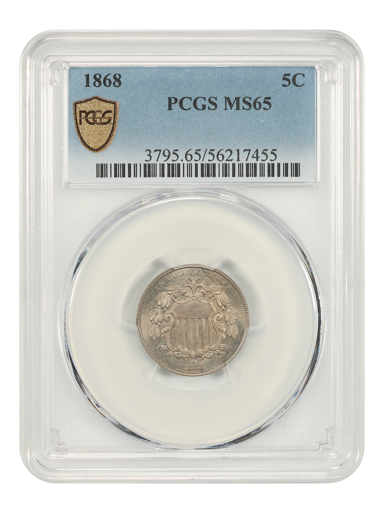 1868 5C PCGS MS65