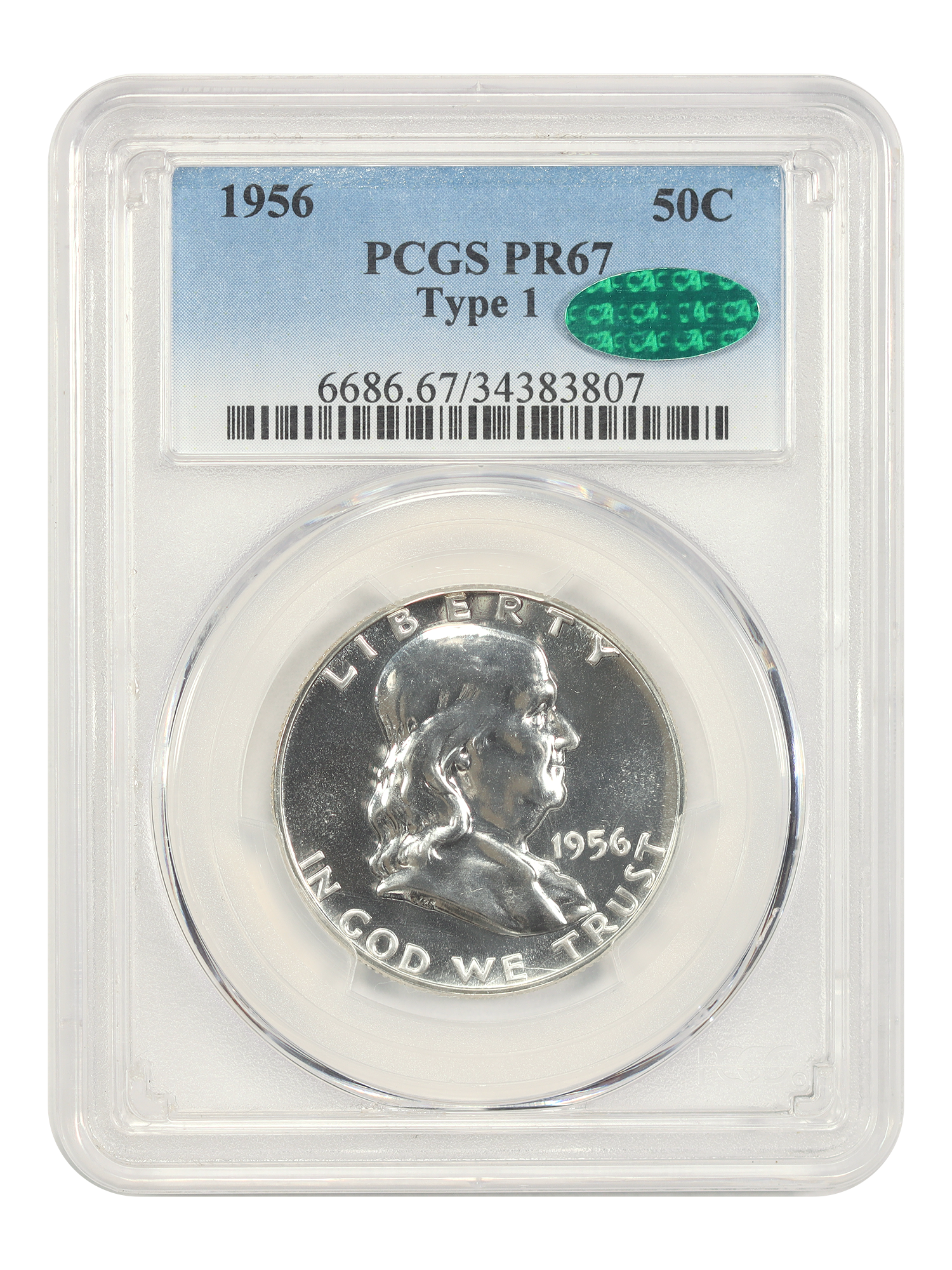 1956 50C PCGS/CAC PR67 (Type 1)