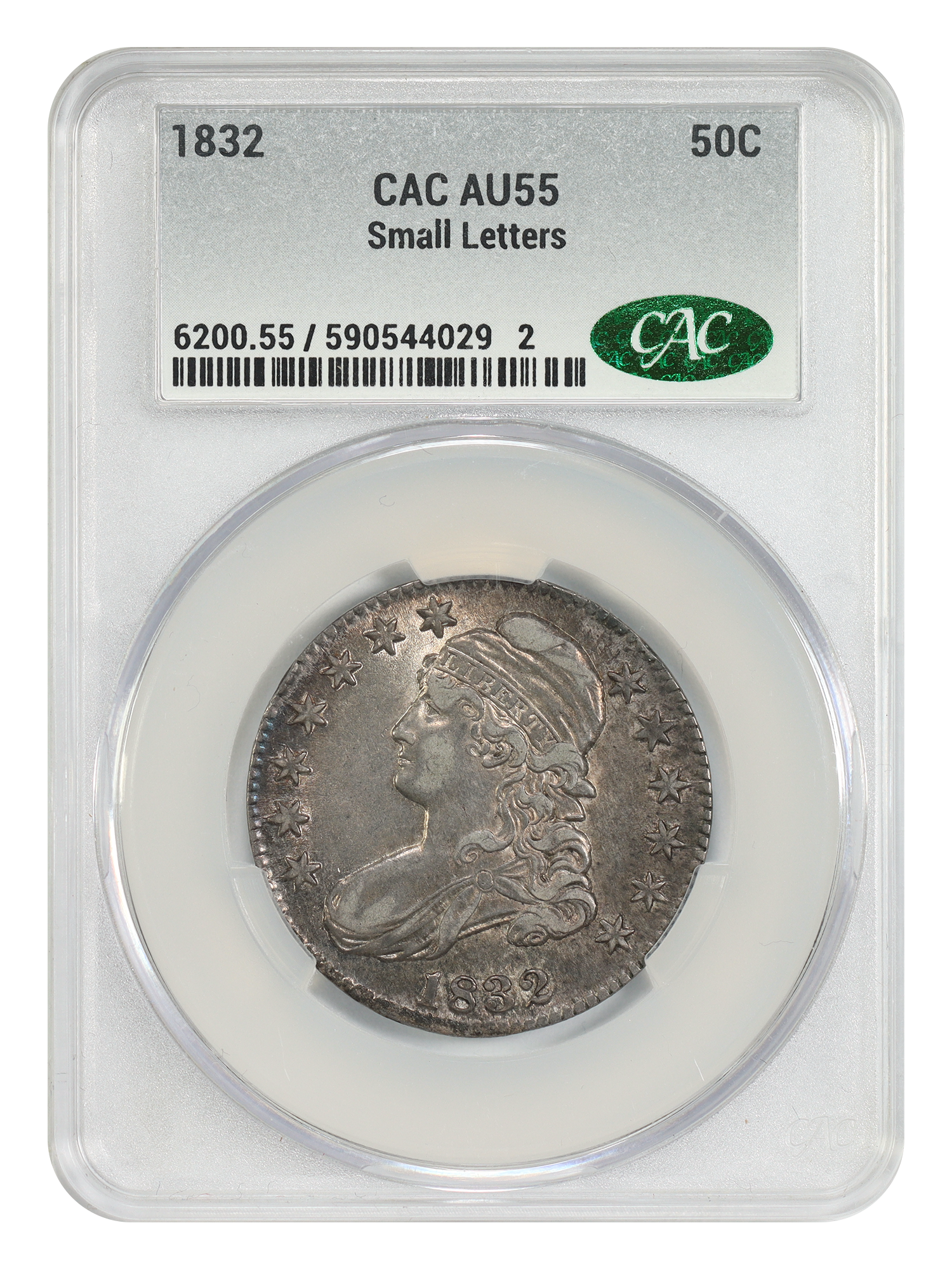 1832 50C CACG AU55 (Small Letters)
