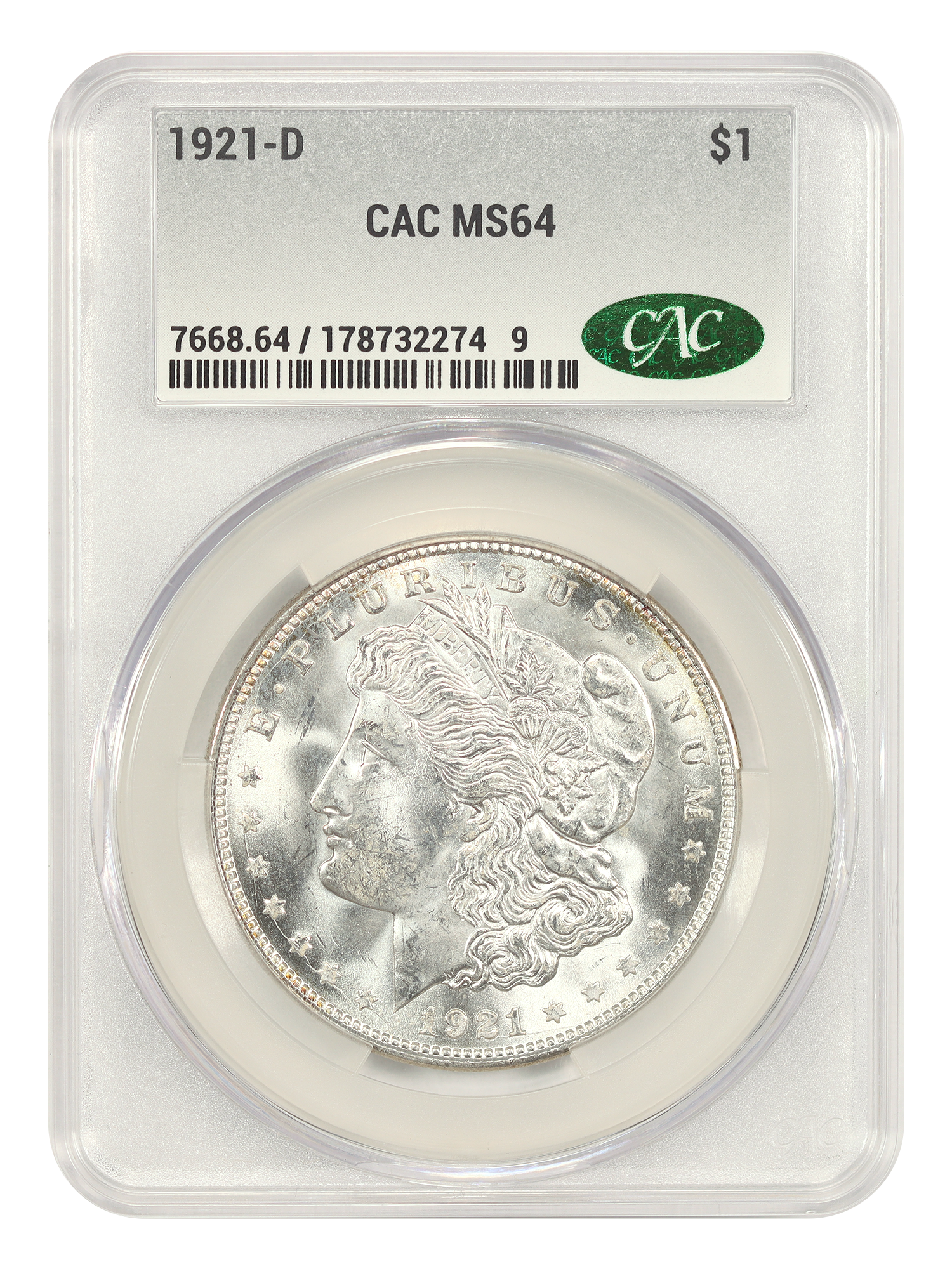 1921-D $1 CACG MS64