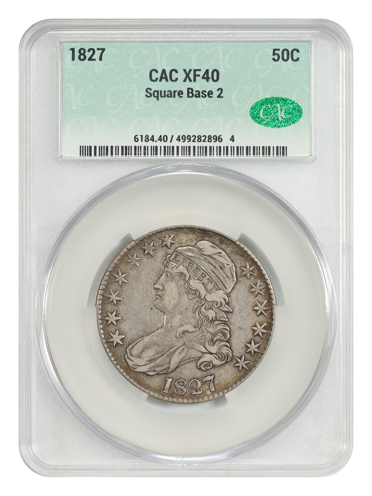 1827 50C CACG XF40 (Square Base 2)