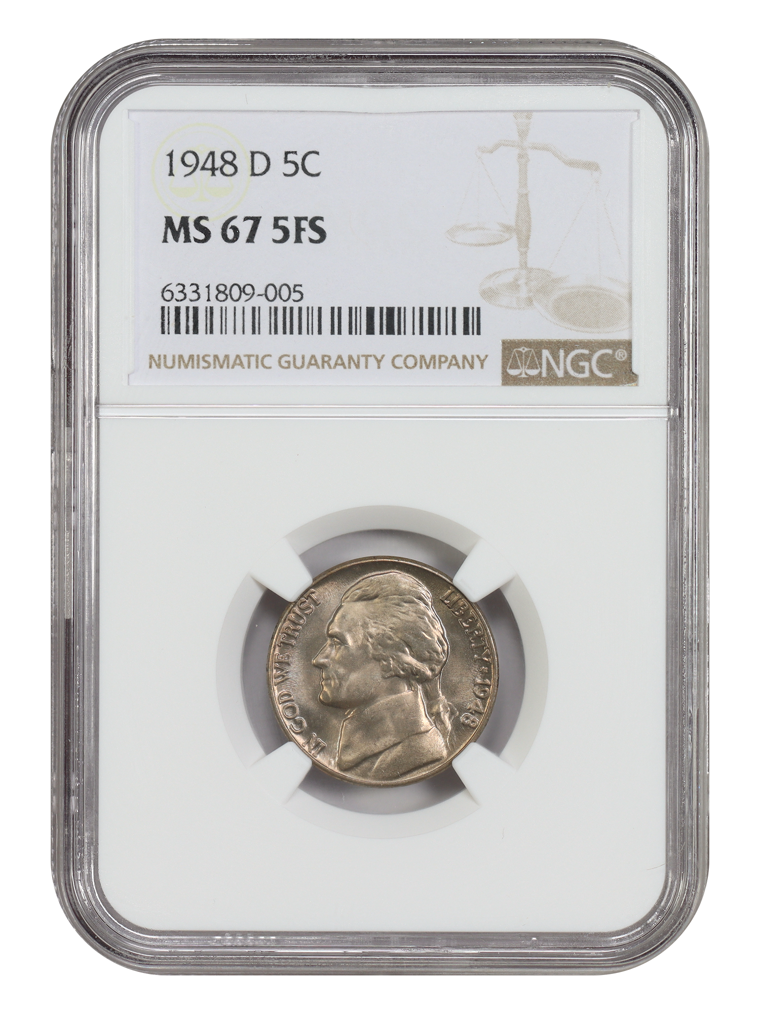 1948-D 5C NGC MS67 5FS