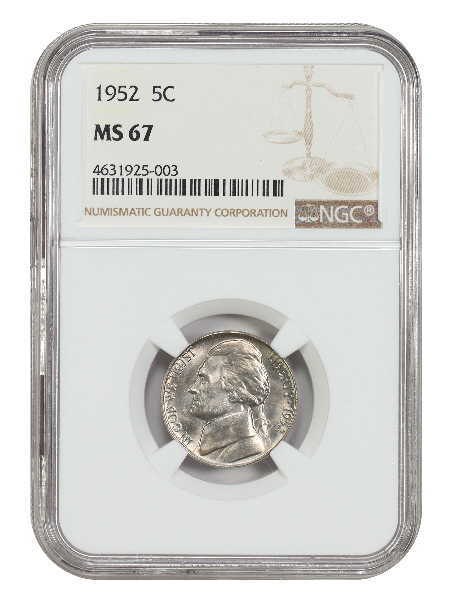 1952 5C NGC MS67