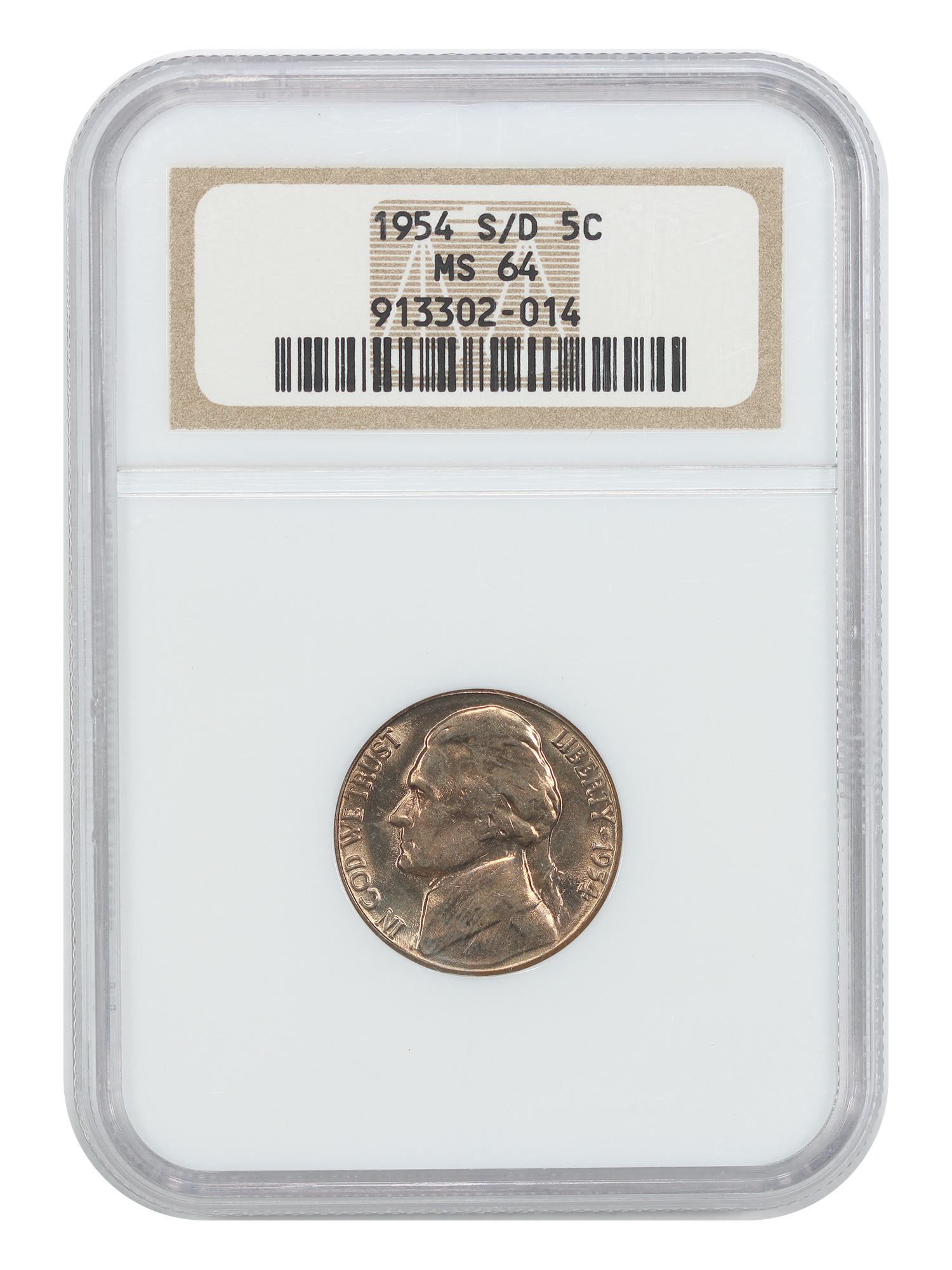1954-S/D 5C NGC MS64