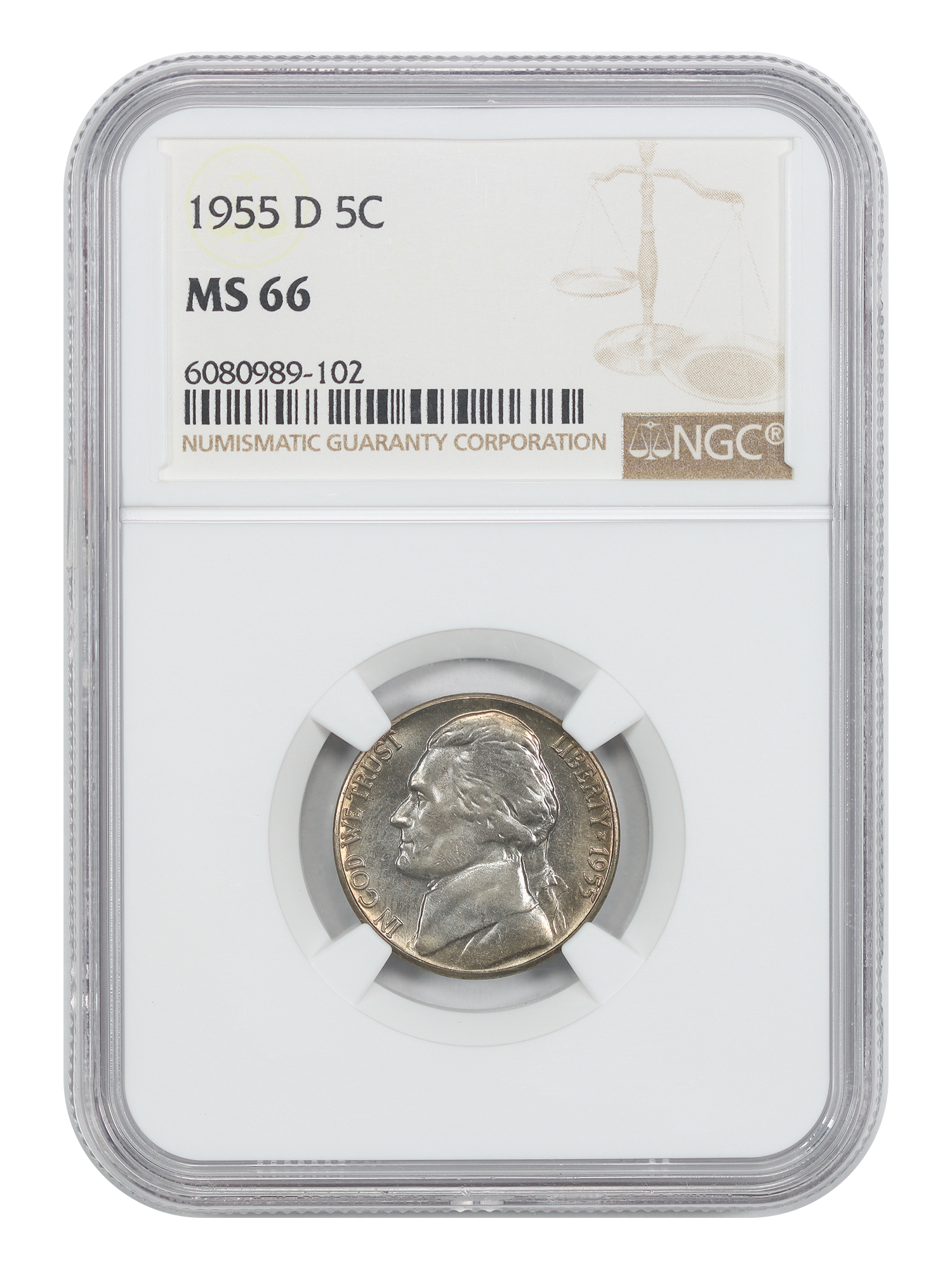 1955-D 5C NGC MS66