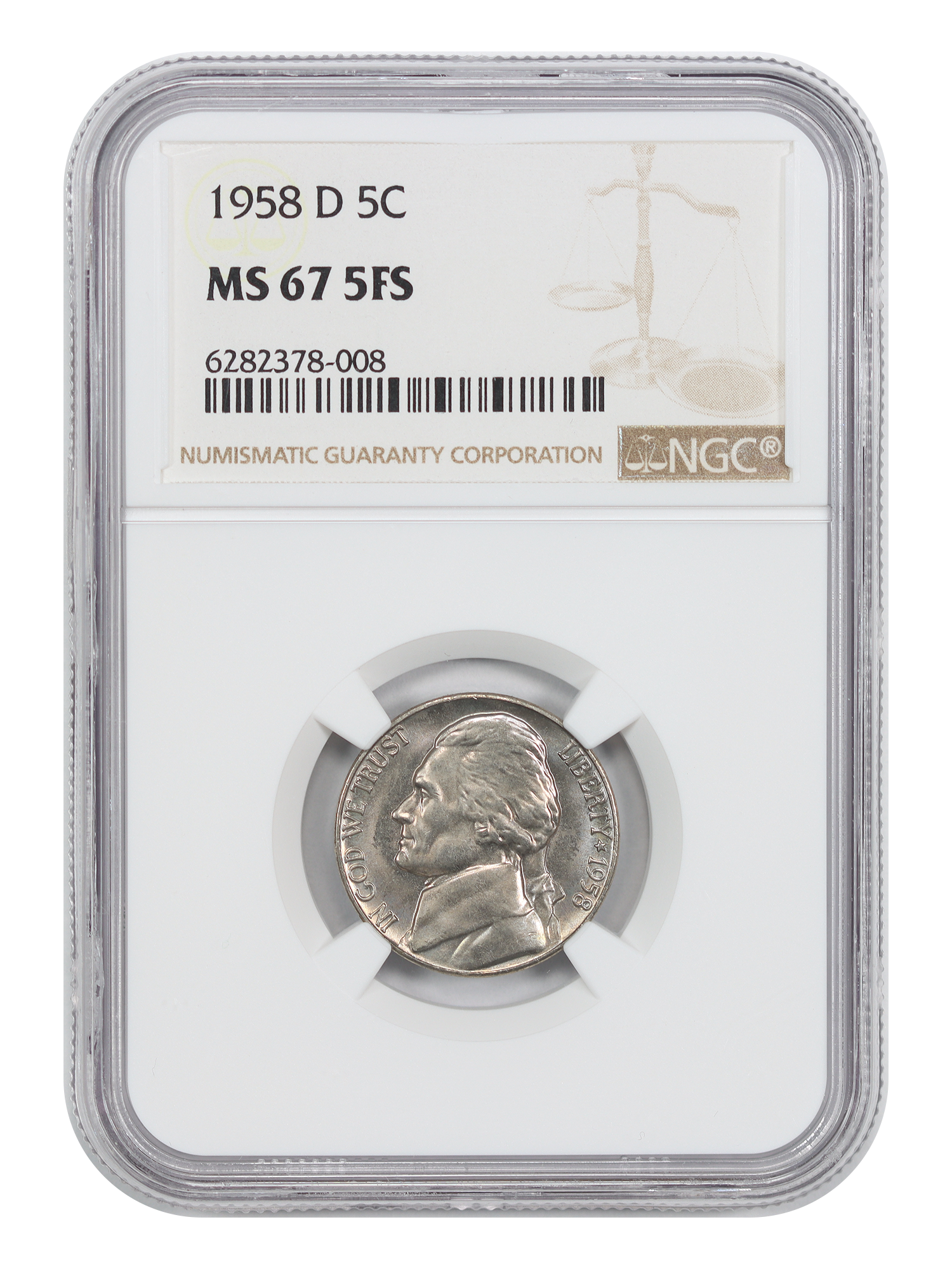 1958-D 5C NGC MS67 5FS