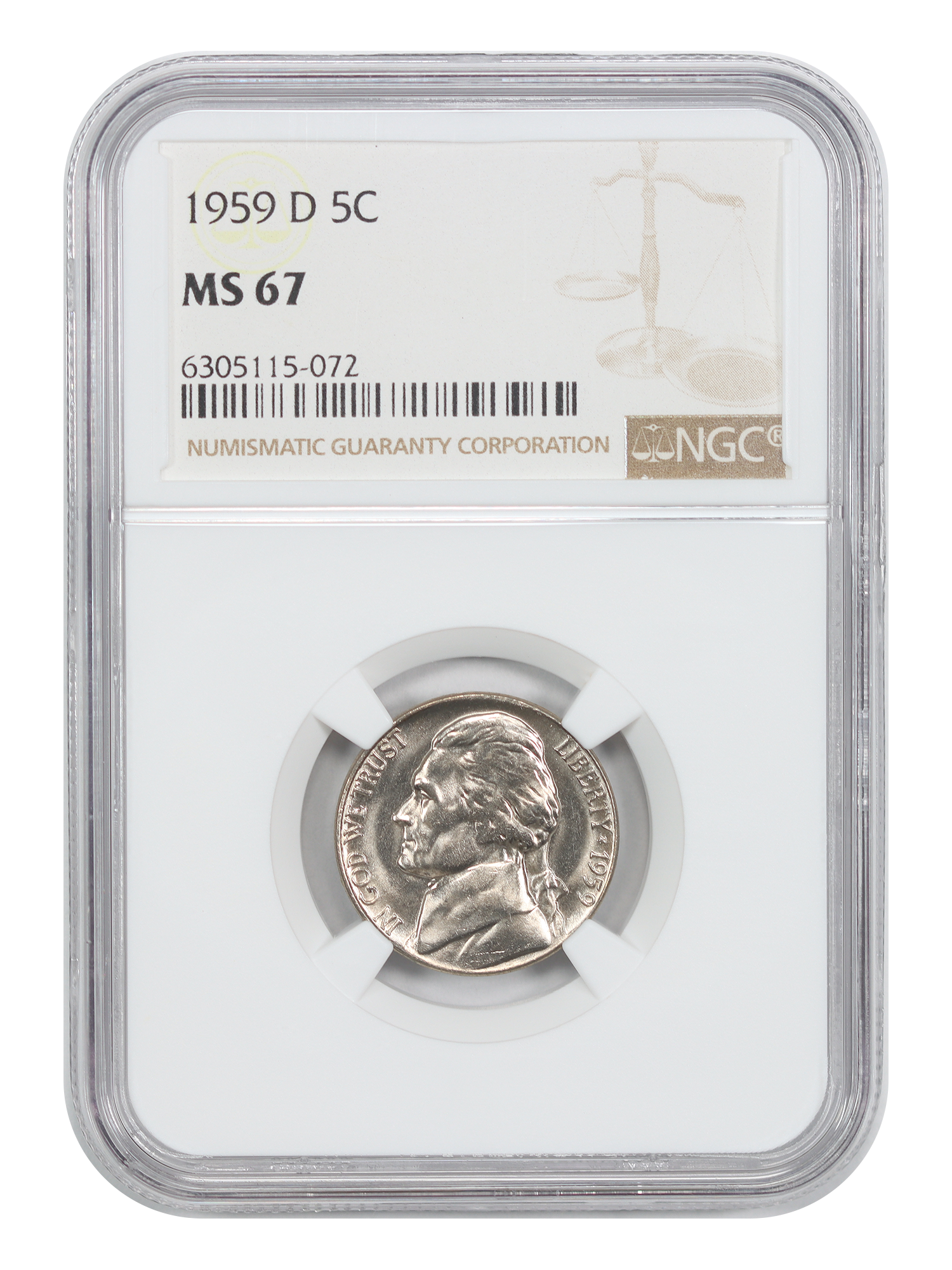 1959-D 5C NGC MS67