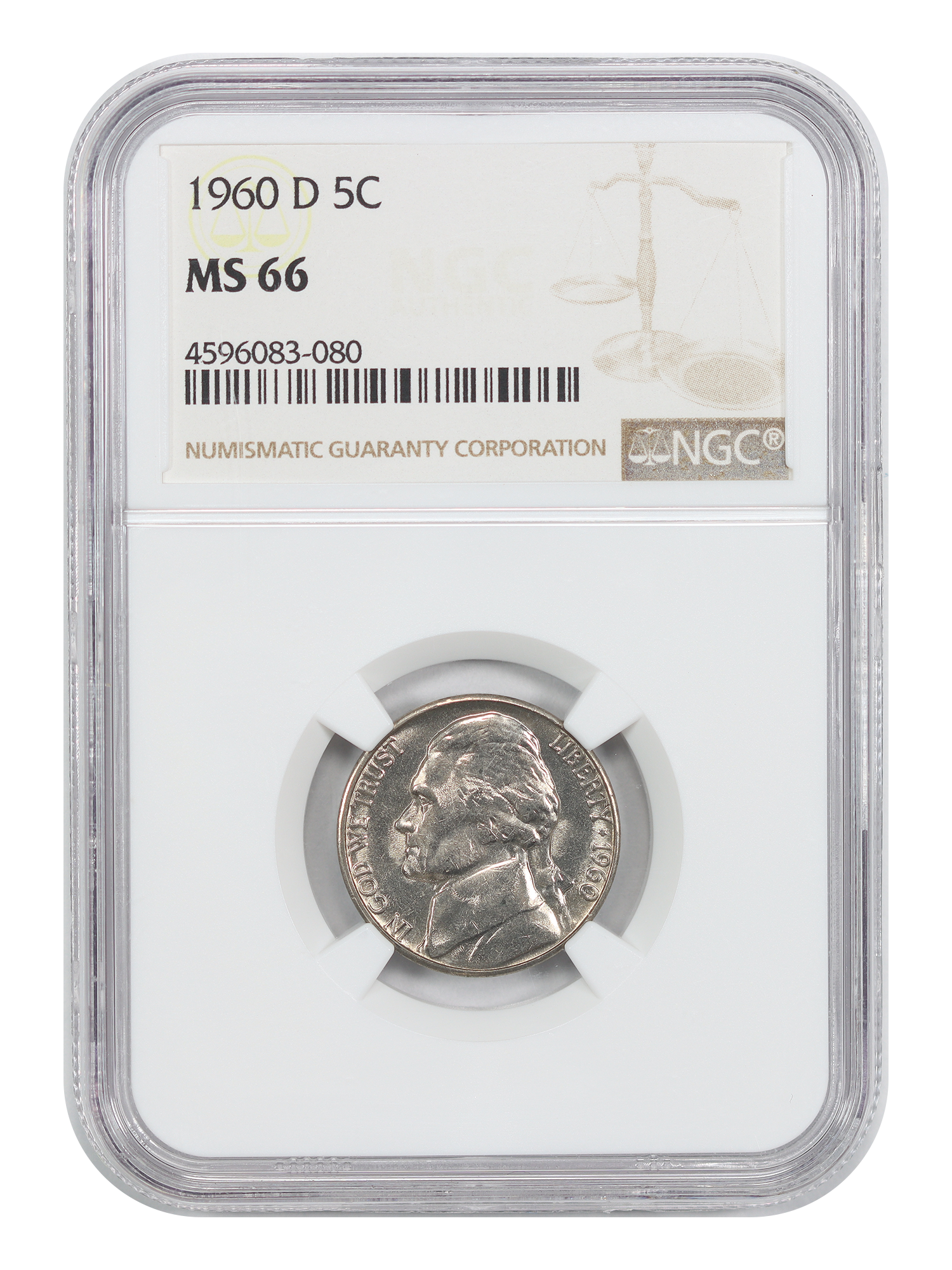 1960-D 5C NGC MS66