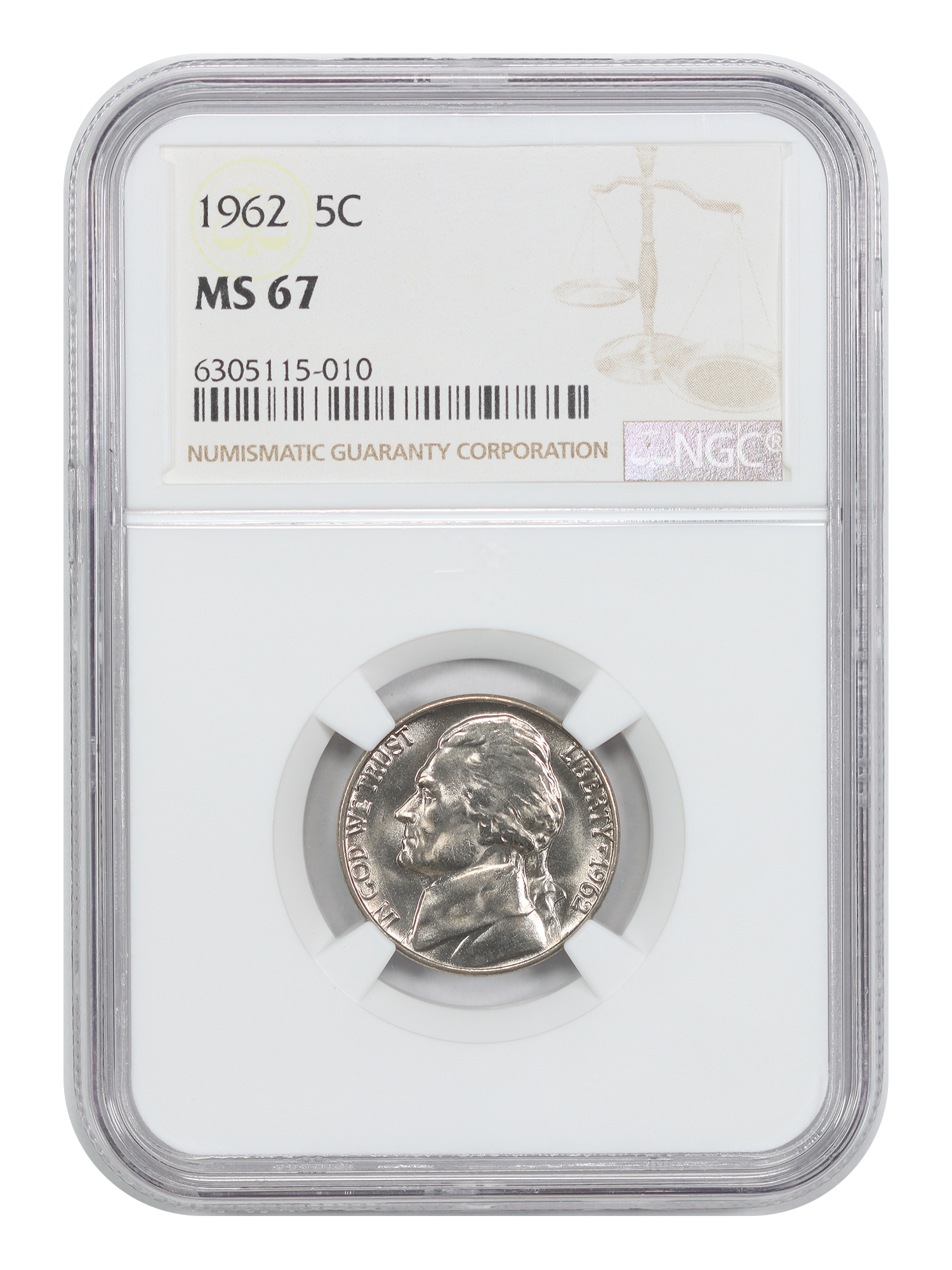 1962 5C NGC MS67
