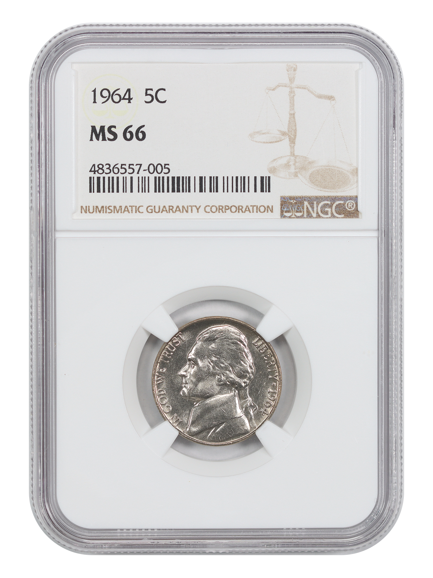 1964 5C NGC MS66