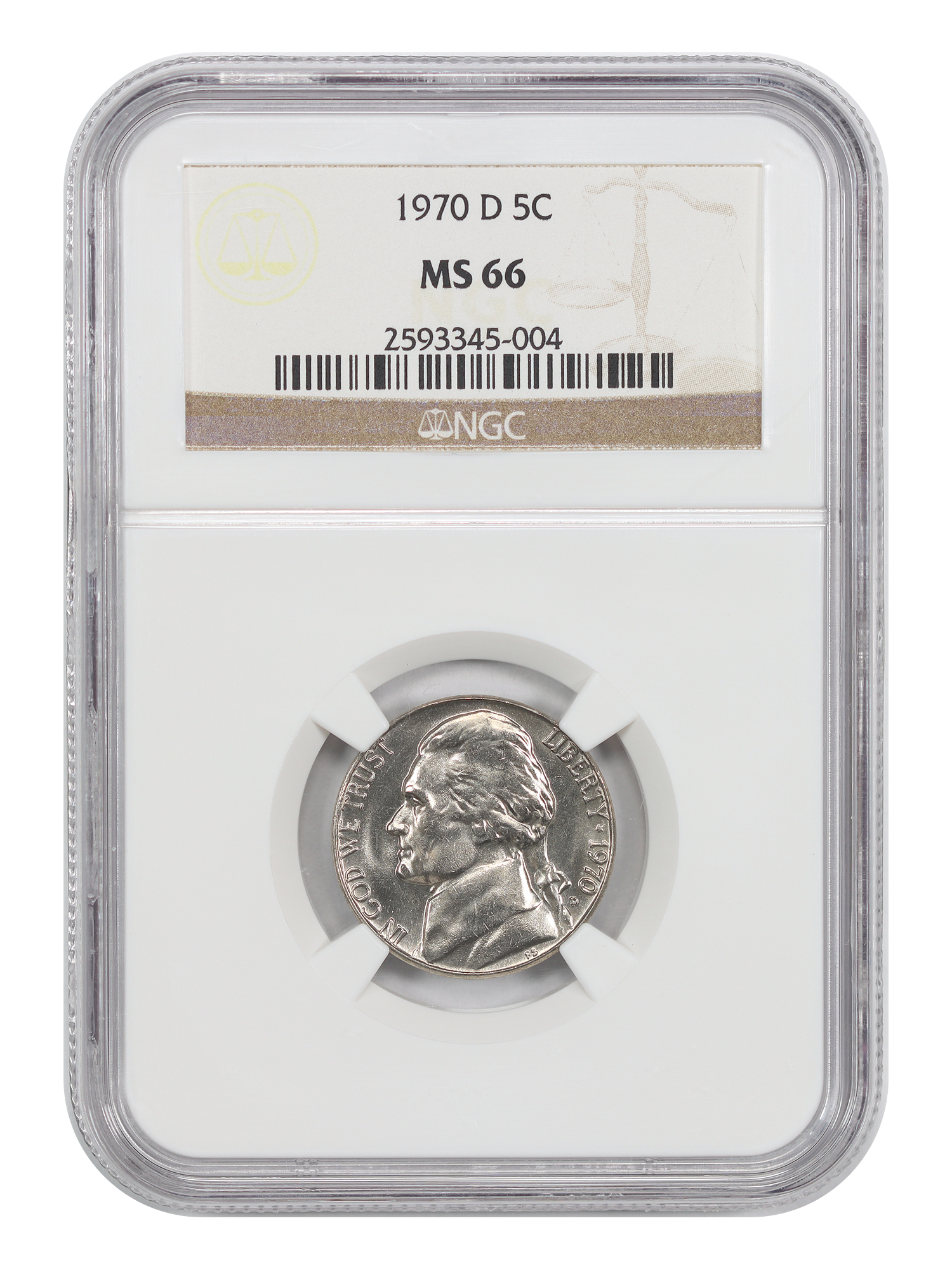1970-D 5C NGC MS66
