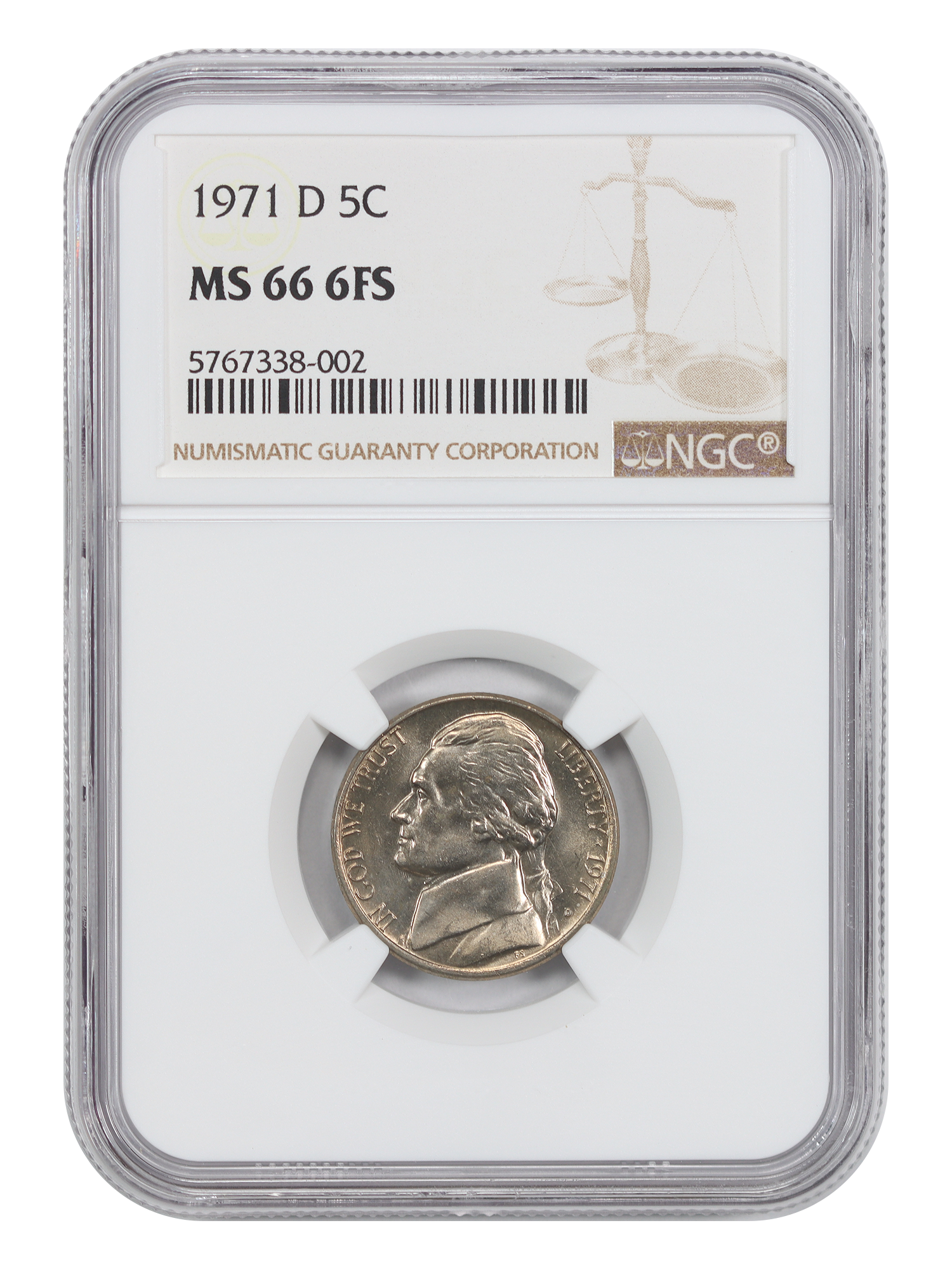 1971-D 5C NGC MS66 6FS