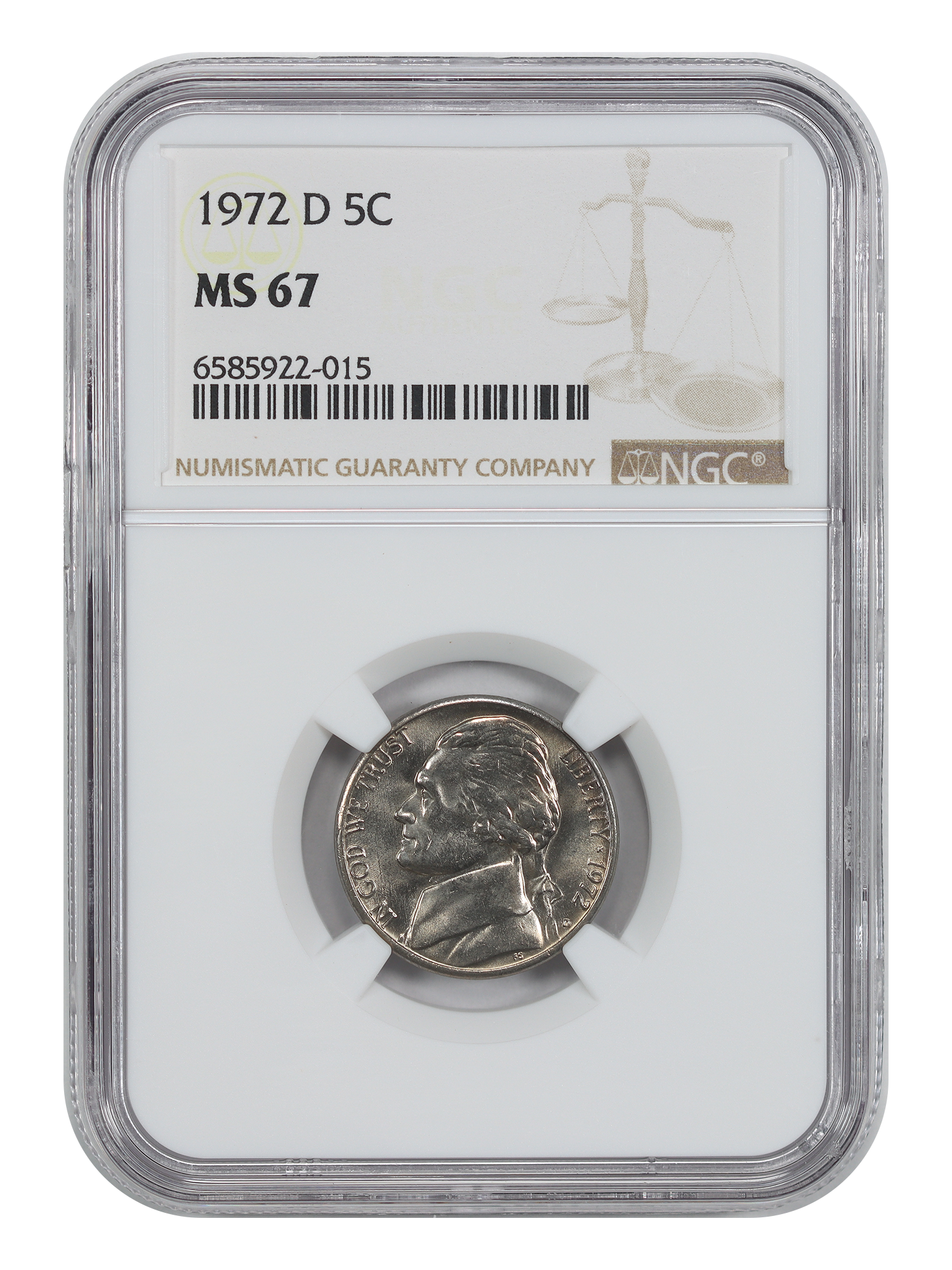 1972-D 5C NGC MS67