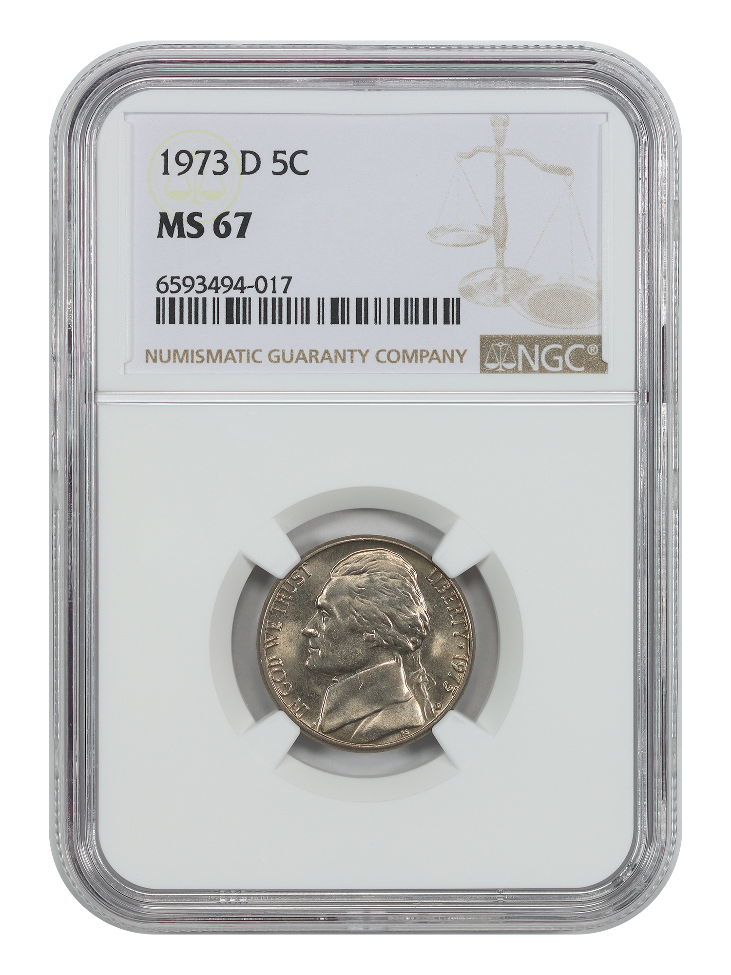 1973-D 5C NGC MS67