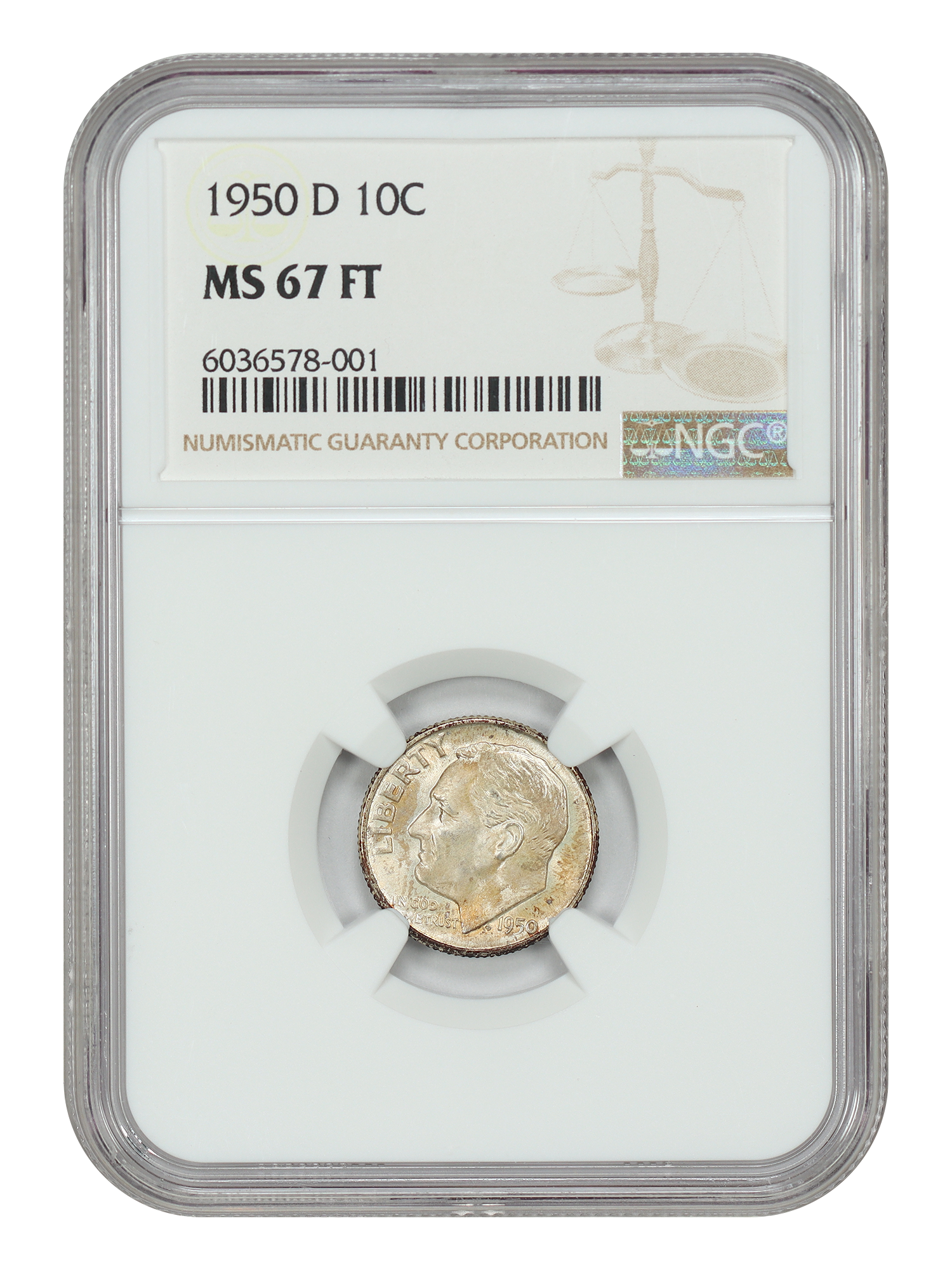 1950-D 10C NGC MS67FB