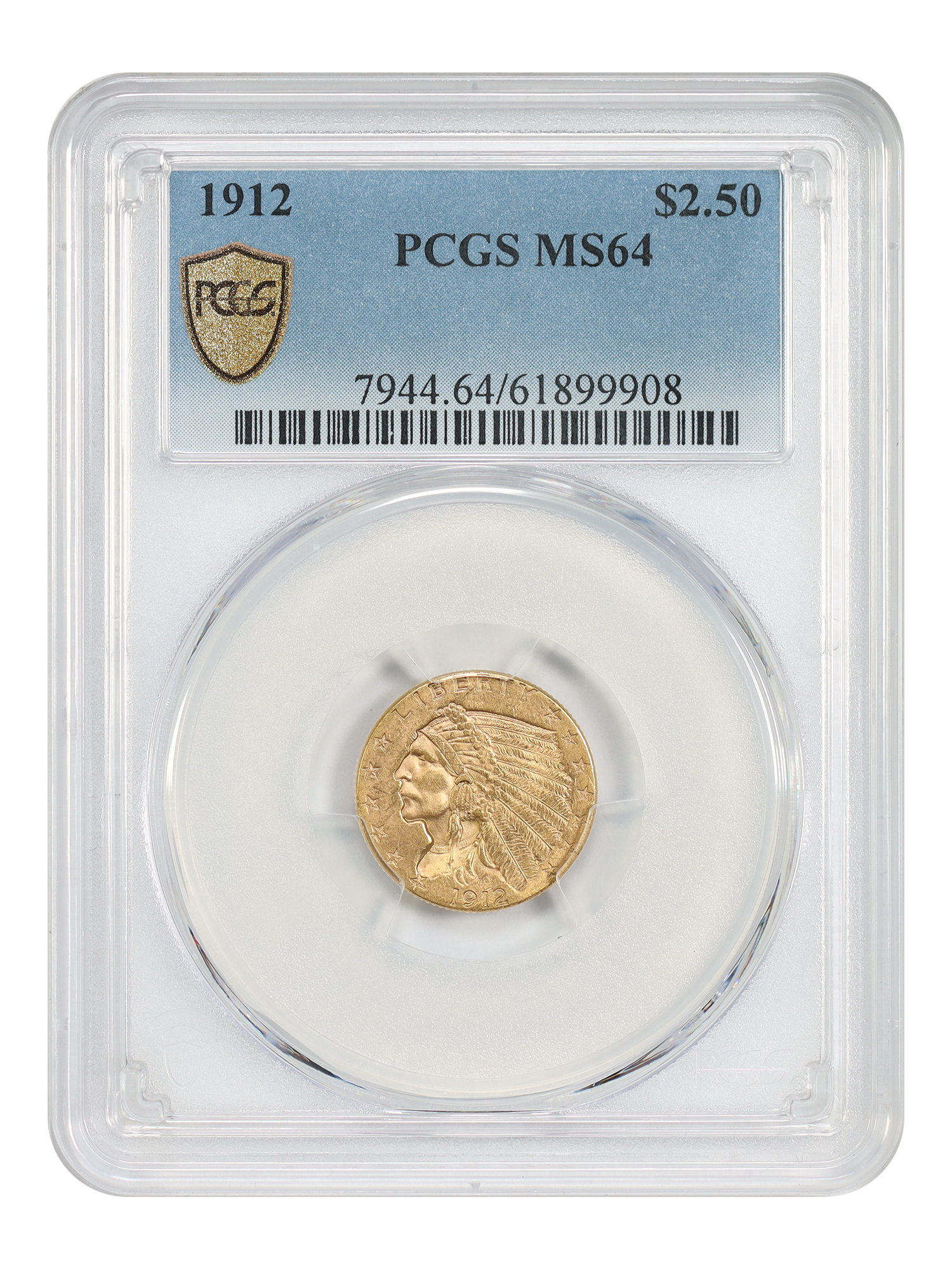 1912 $2.50 PCGS MS64