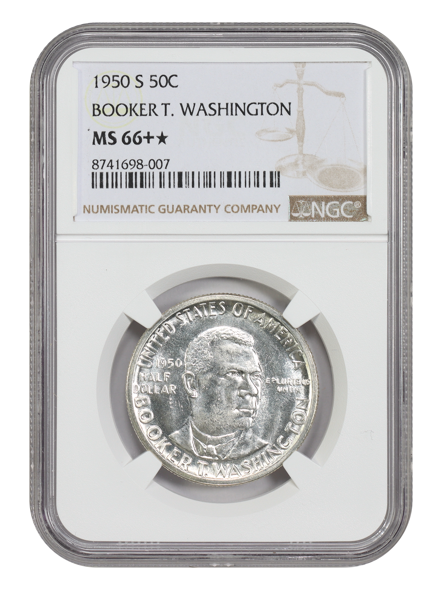 1950-S 50C Booker T. Washington NGC MS66+ *Star*
