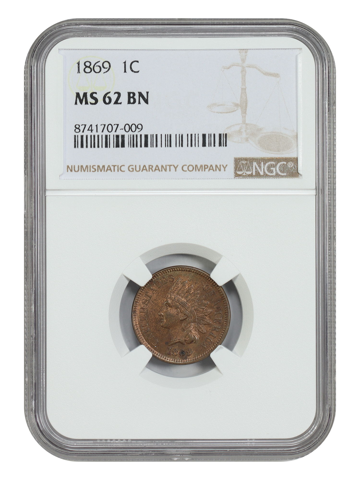 1869 1C NGC MS62BN