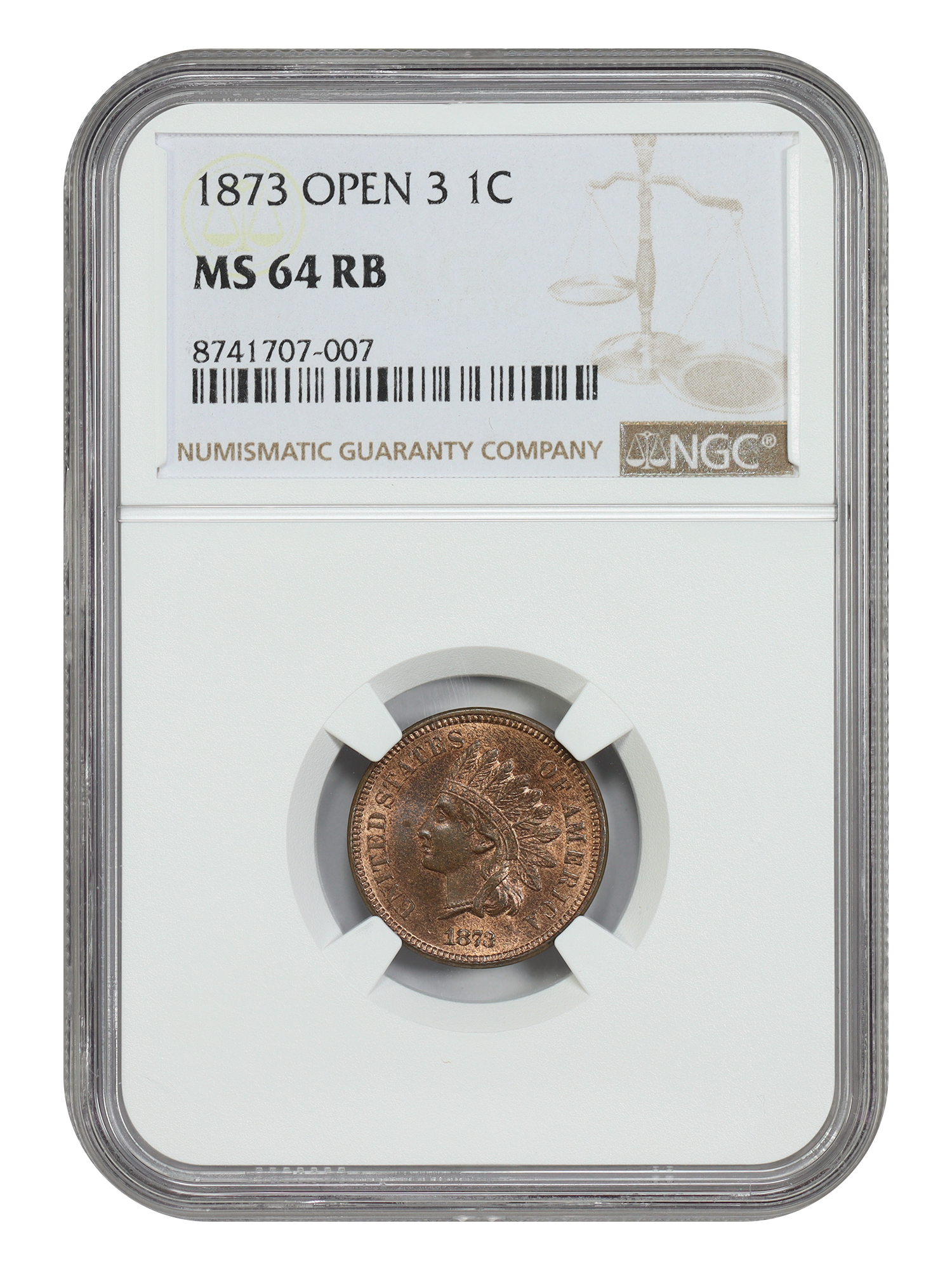 1873 1C NGC MS64RB (Open 3)