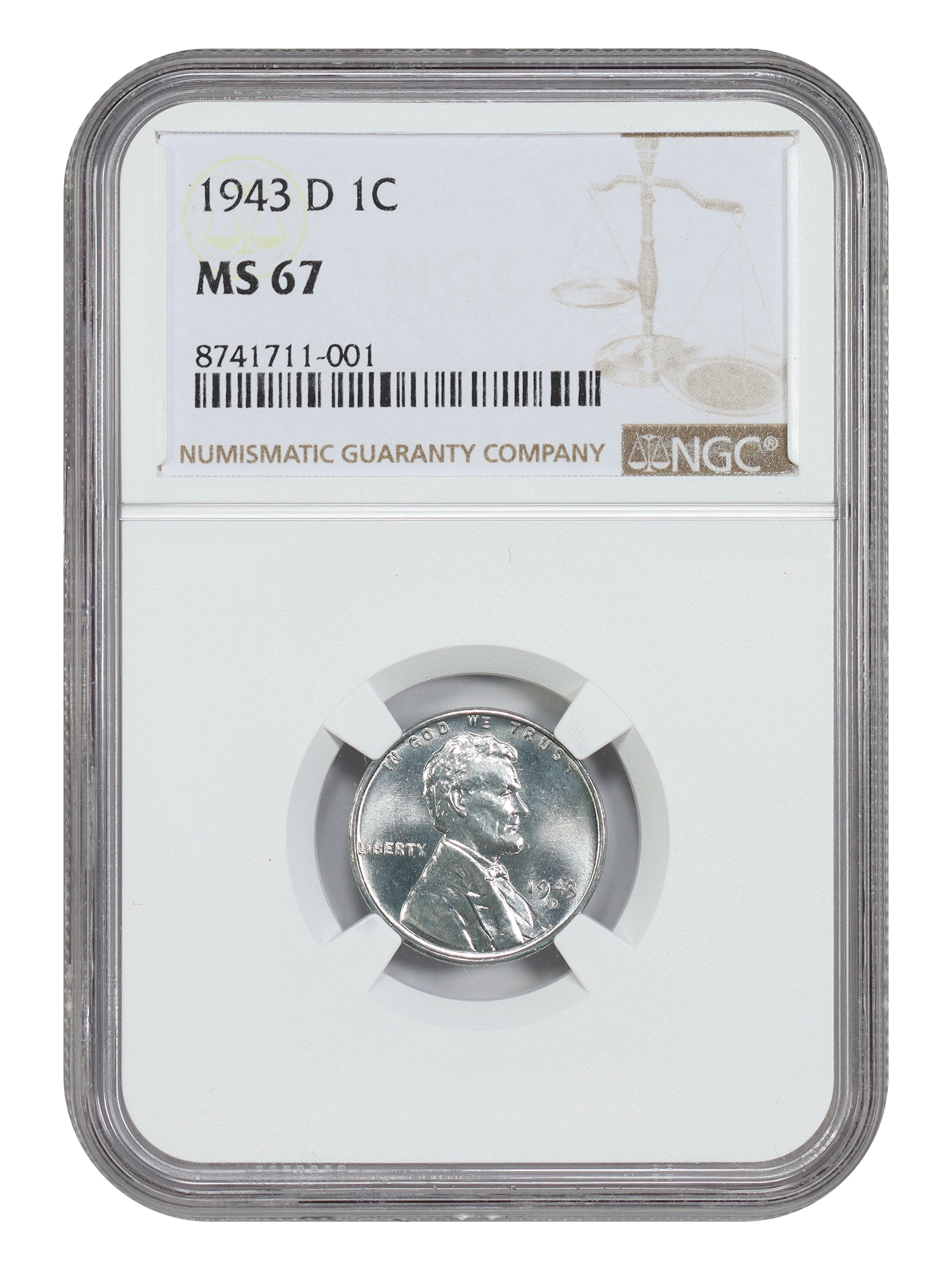 1943-D 1C NGC MS67