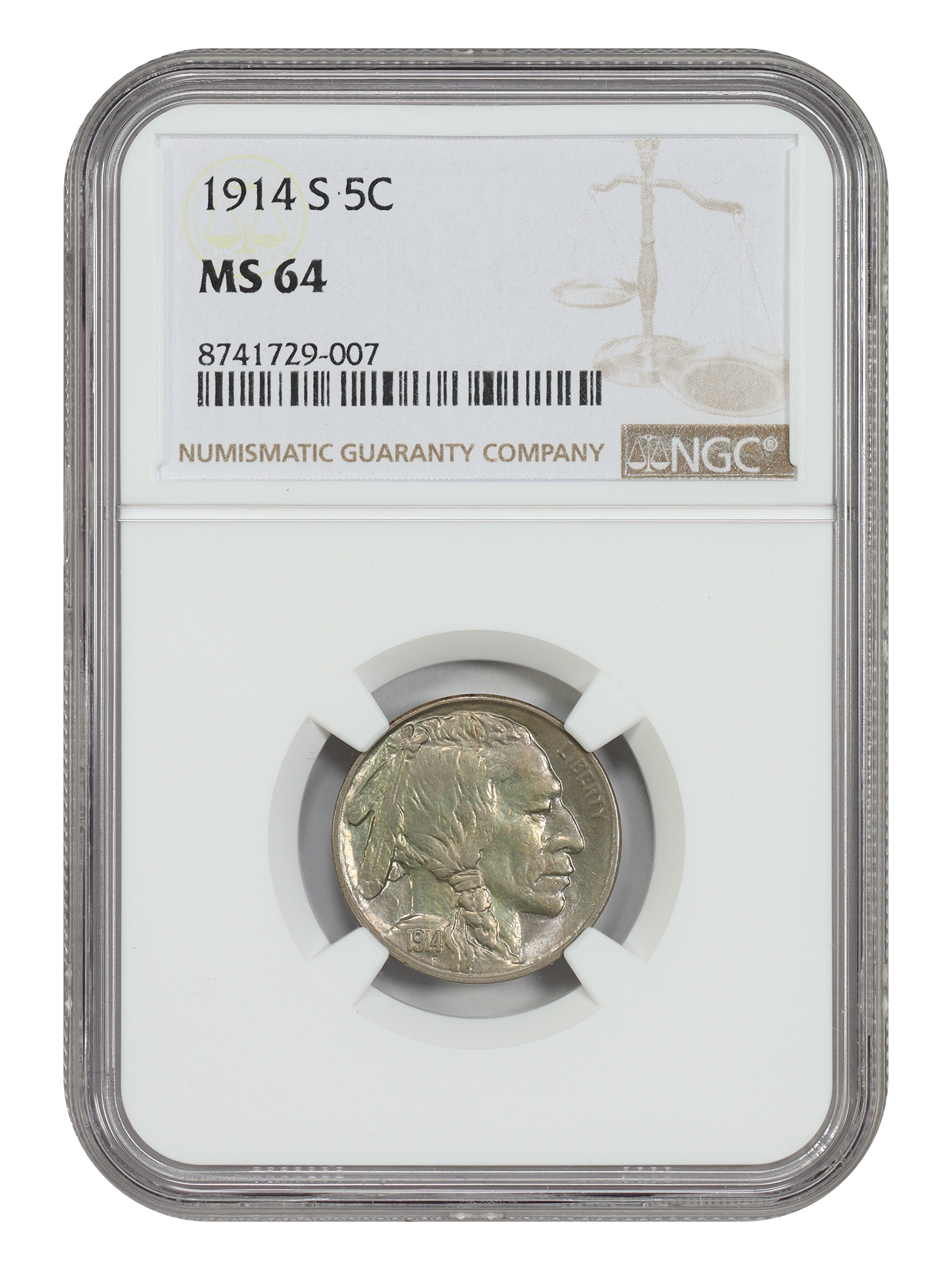 1914-S 5C NGC MS64