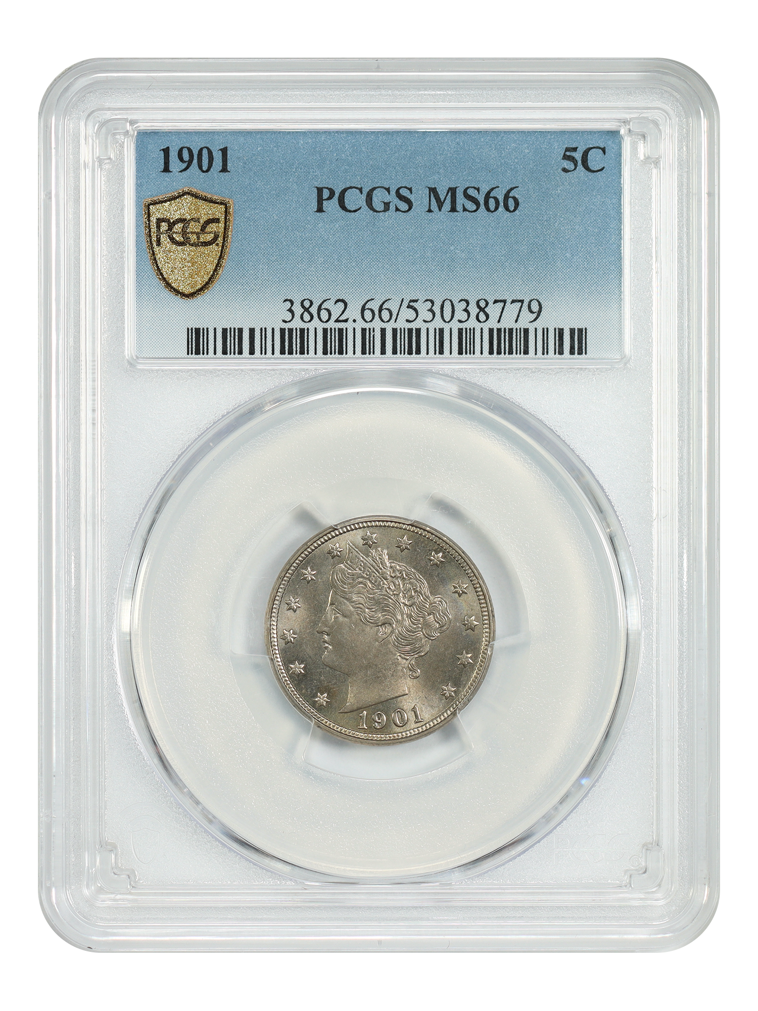 1901 5C PCGS MS66
