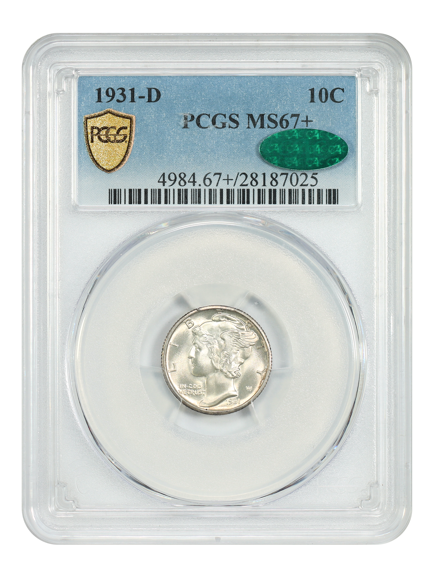 1931-D 10C PCGS/CAC MS67+