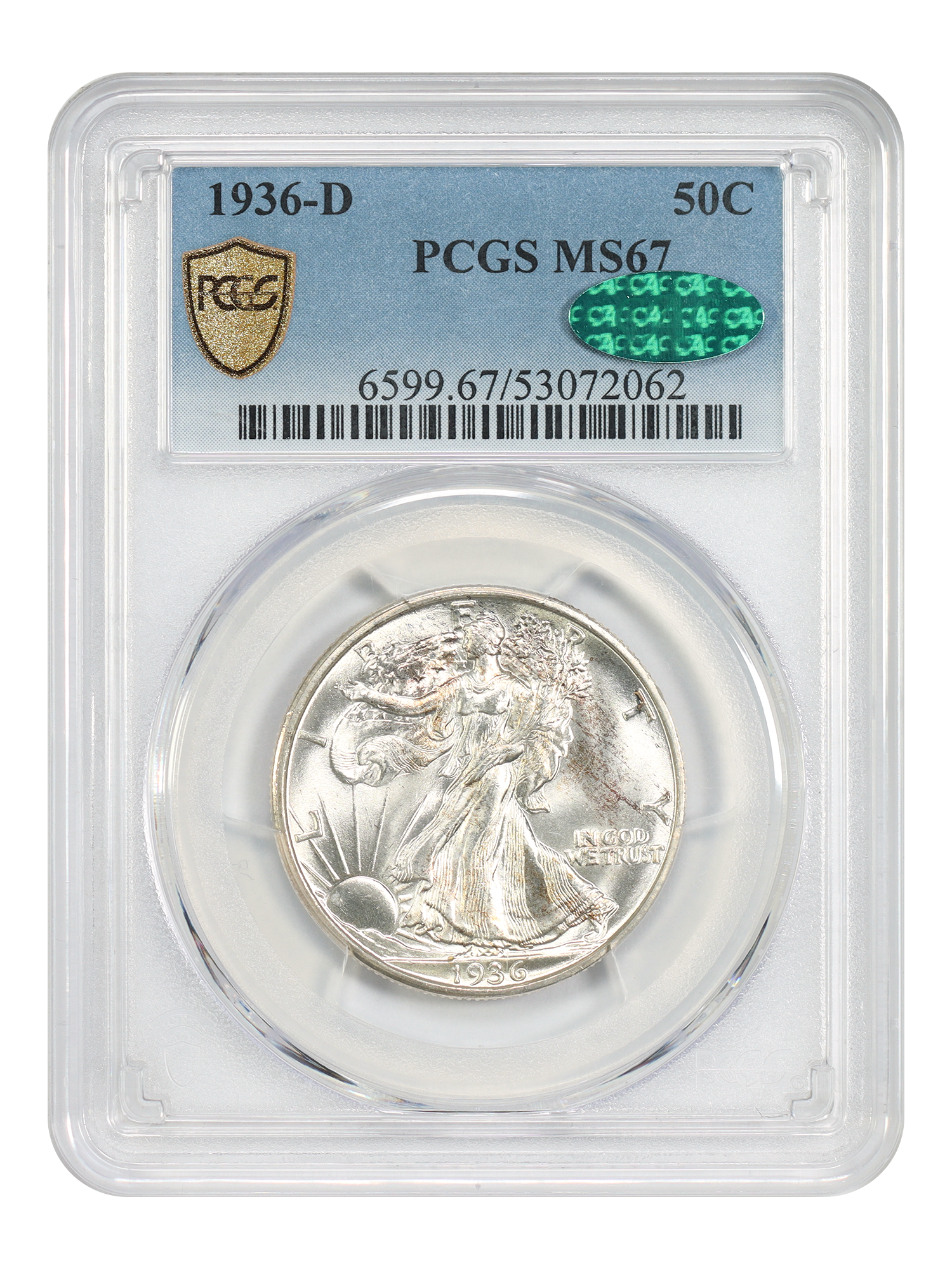 1936-D 50C PCGS/CAC MS67