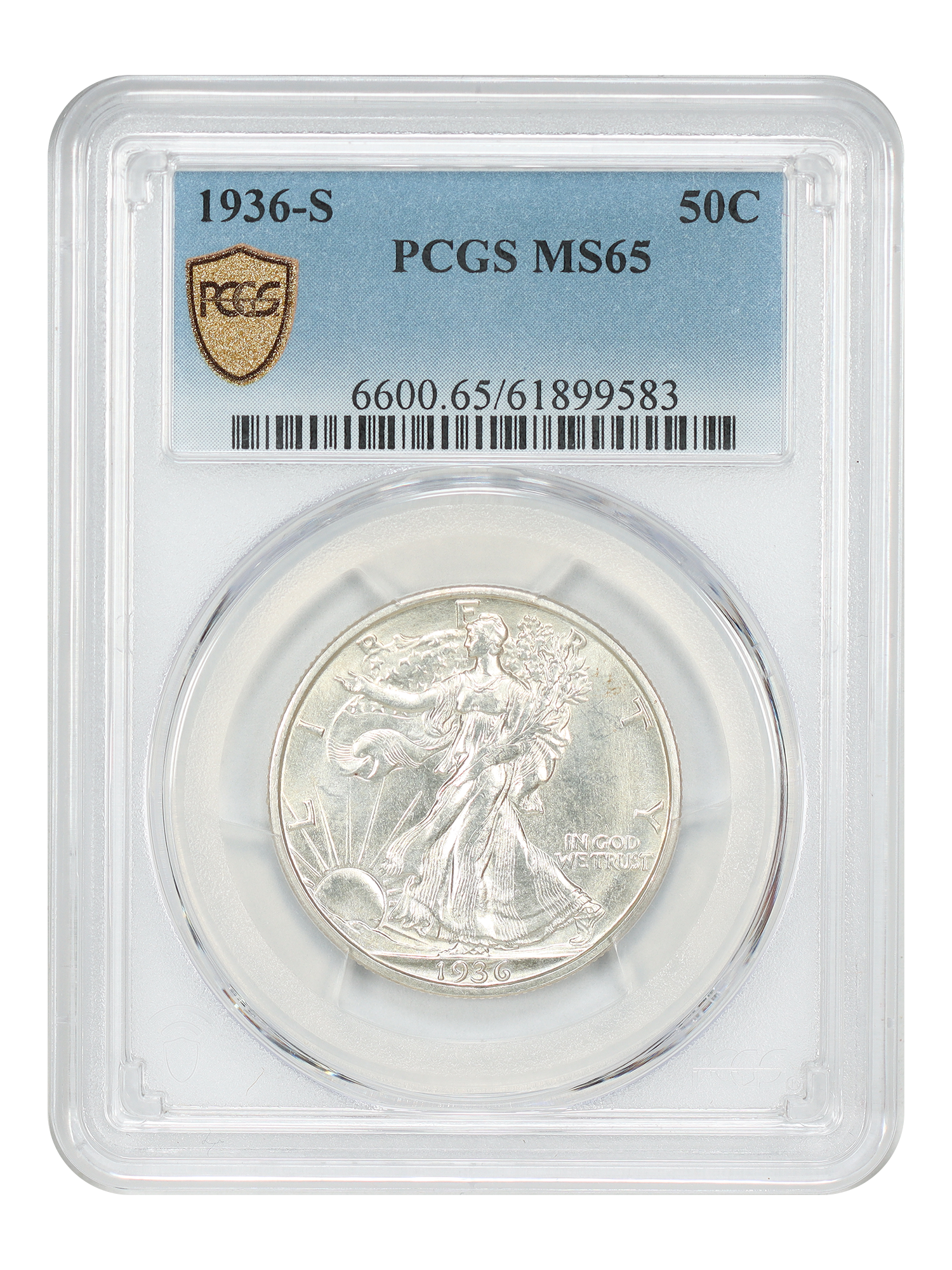 1936-S 50C PCGS MS65
