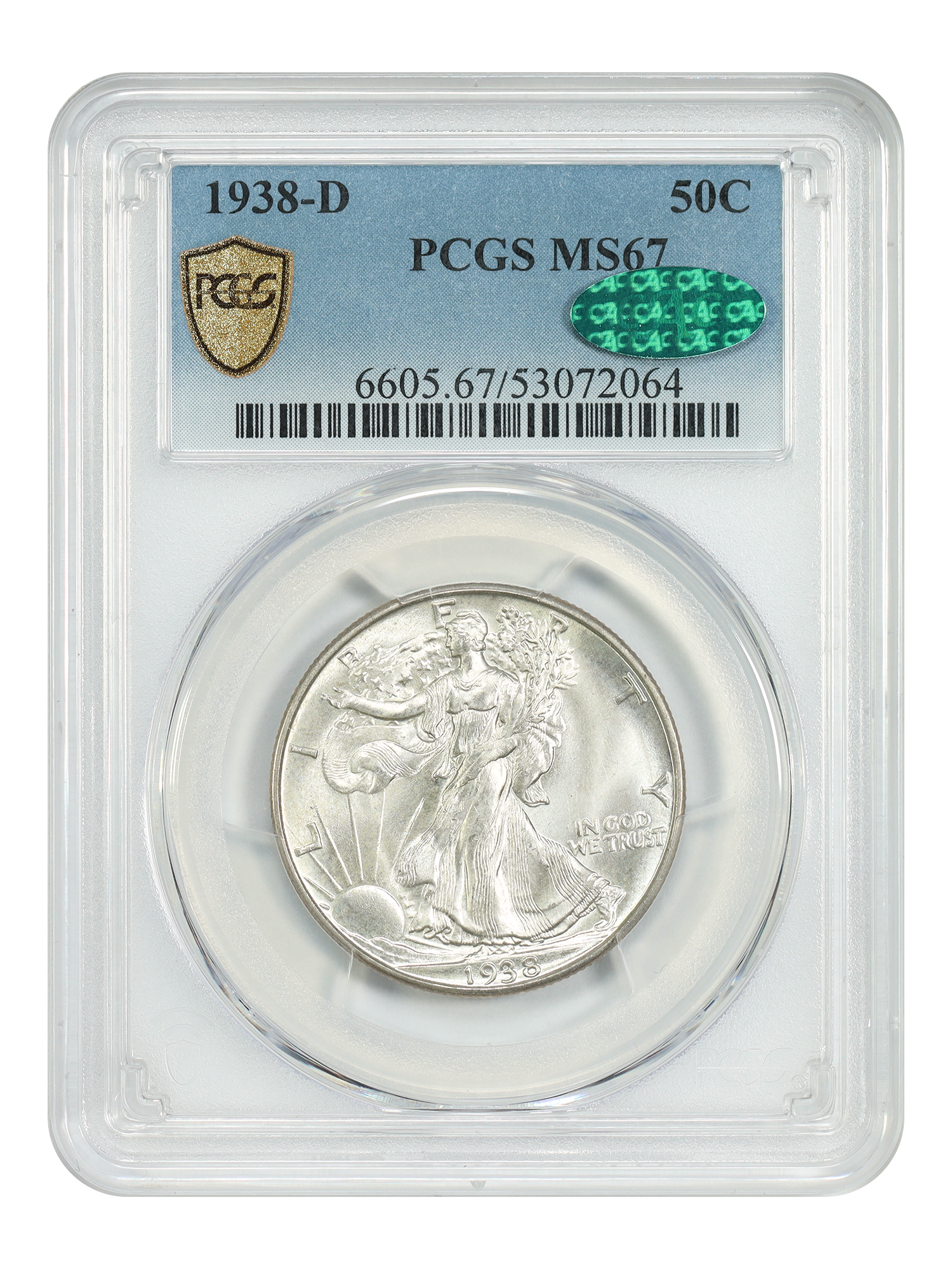 1938-D 50C PCGS/CAC MS67