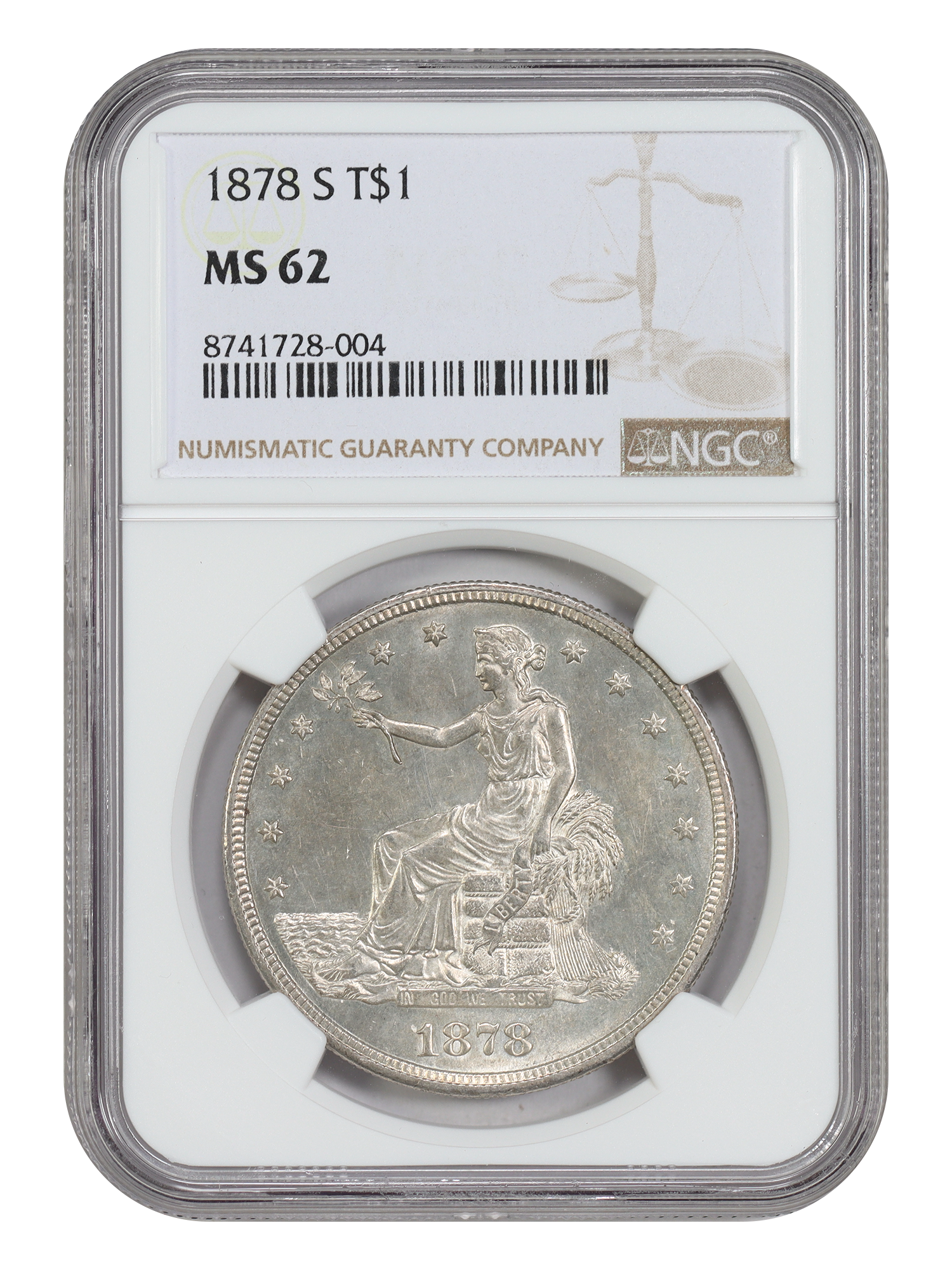 1878-S Trade $1 NGC MS62