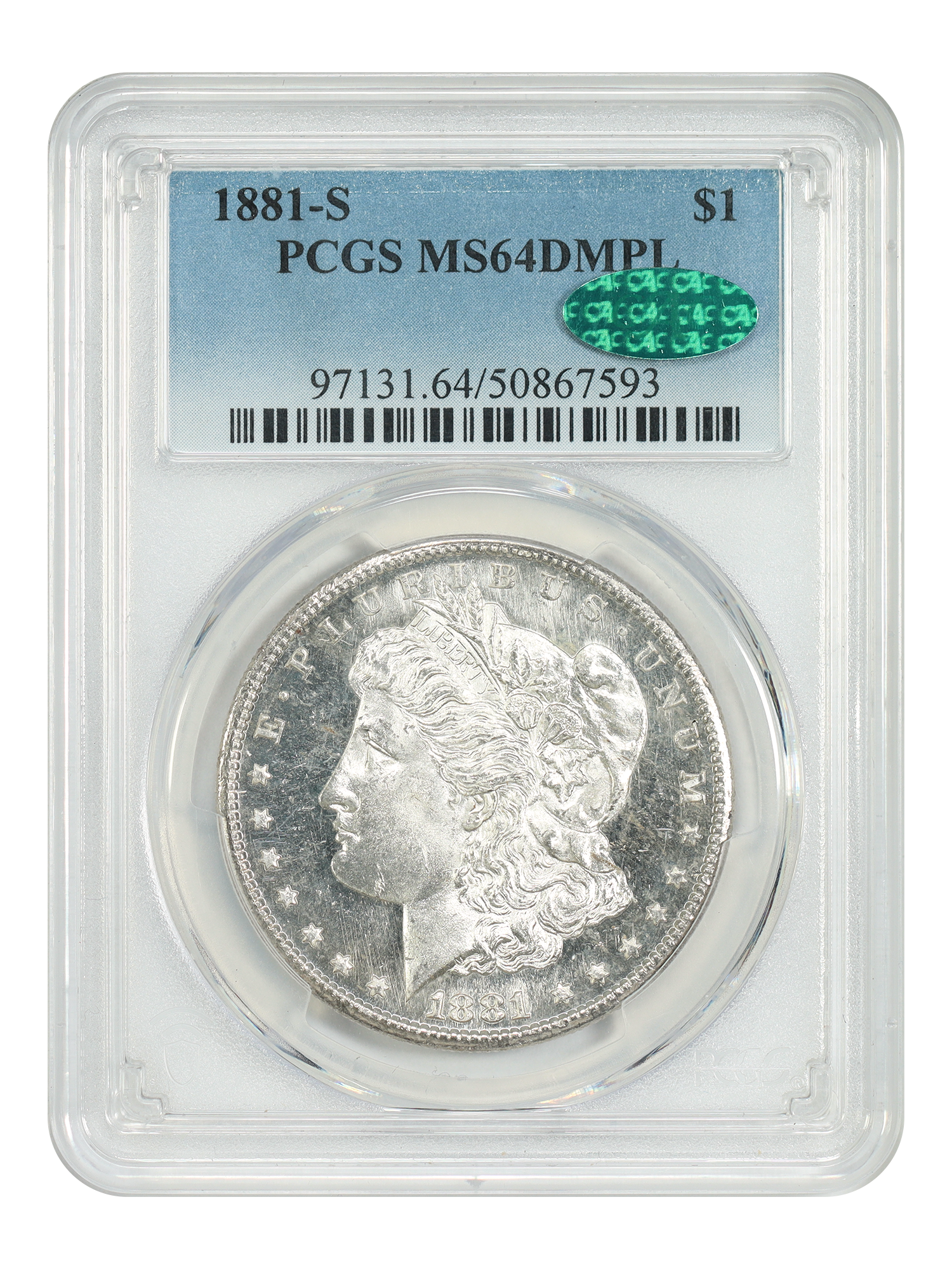1881-S $1 PCGS/CAC MS64DMPL