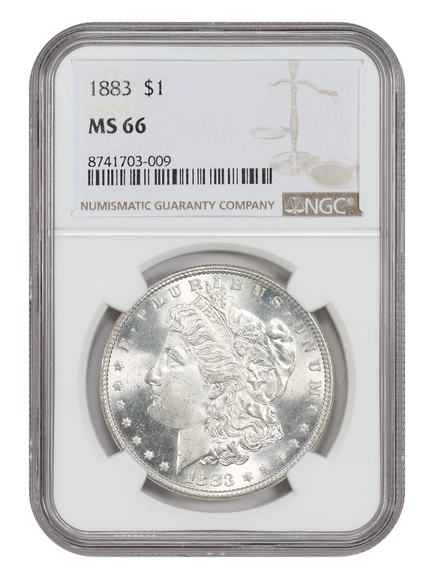 1883 $1 NGC MS66