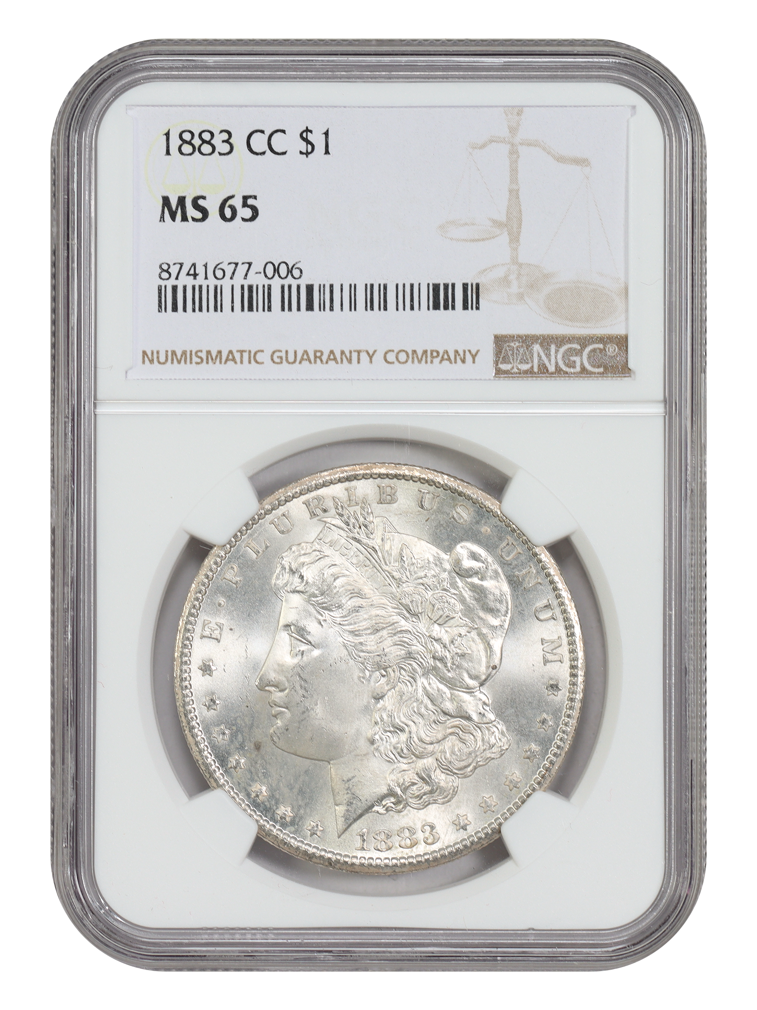 1883-CC $1 NGC MS65