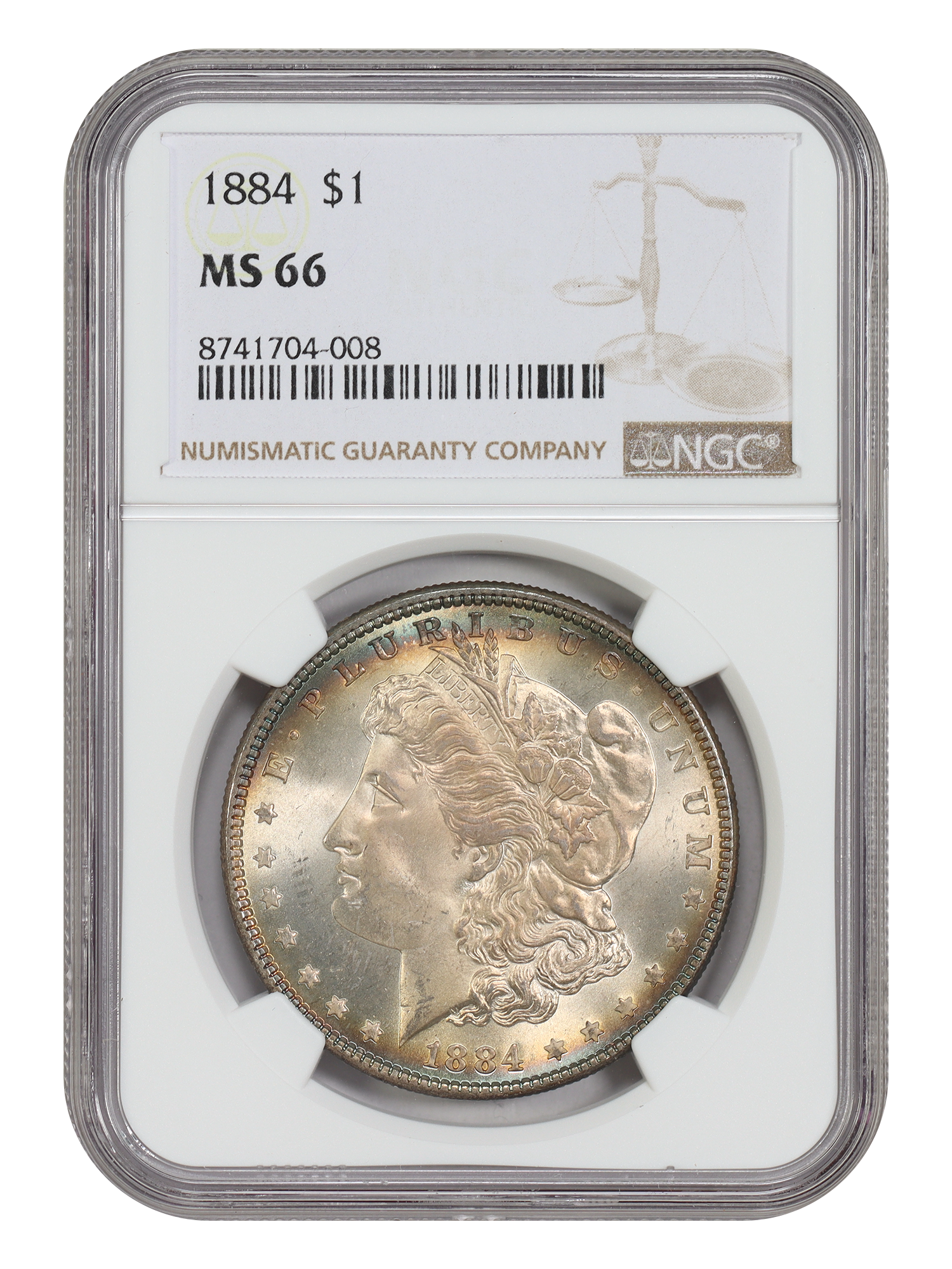 1884 $1 NGC MS66