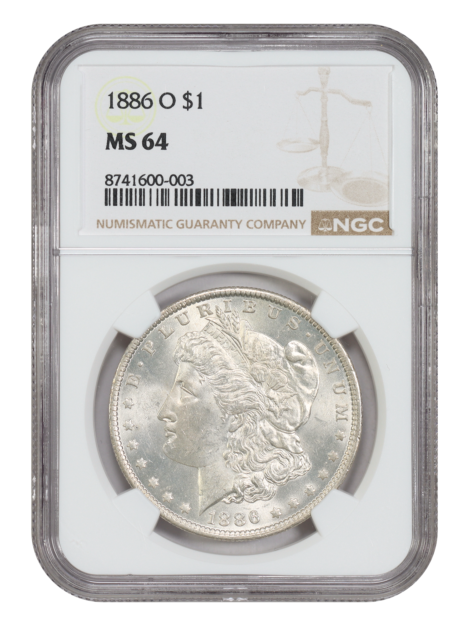 1886-O $1 NGC MS64