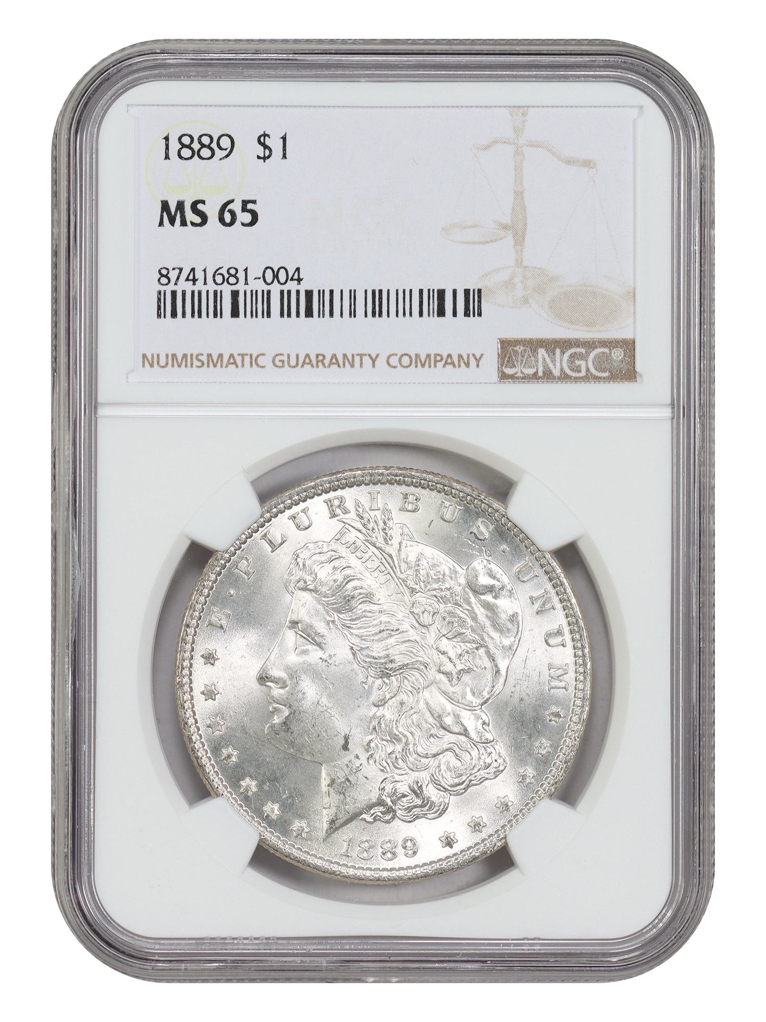 1889 $1 NGC MS65