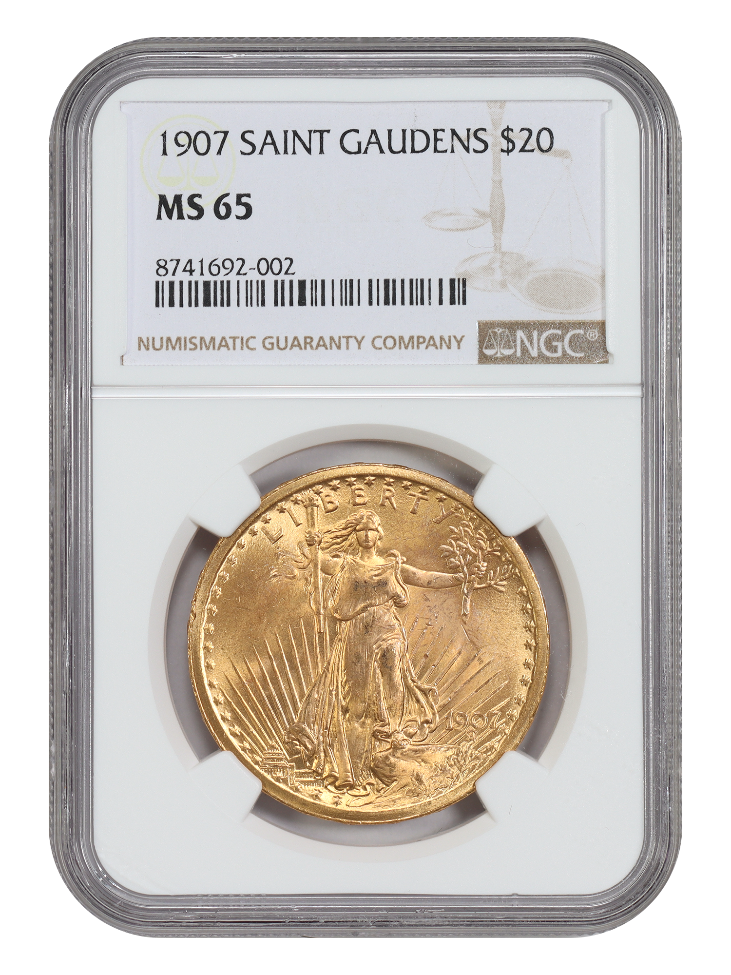 1907 $20 Saint NGC MS65