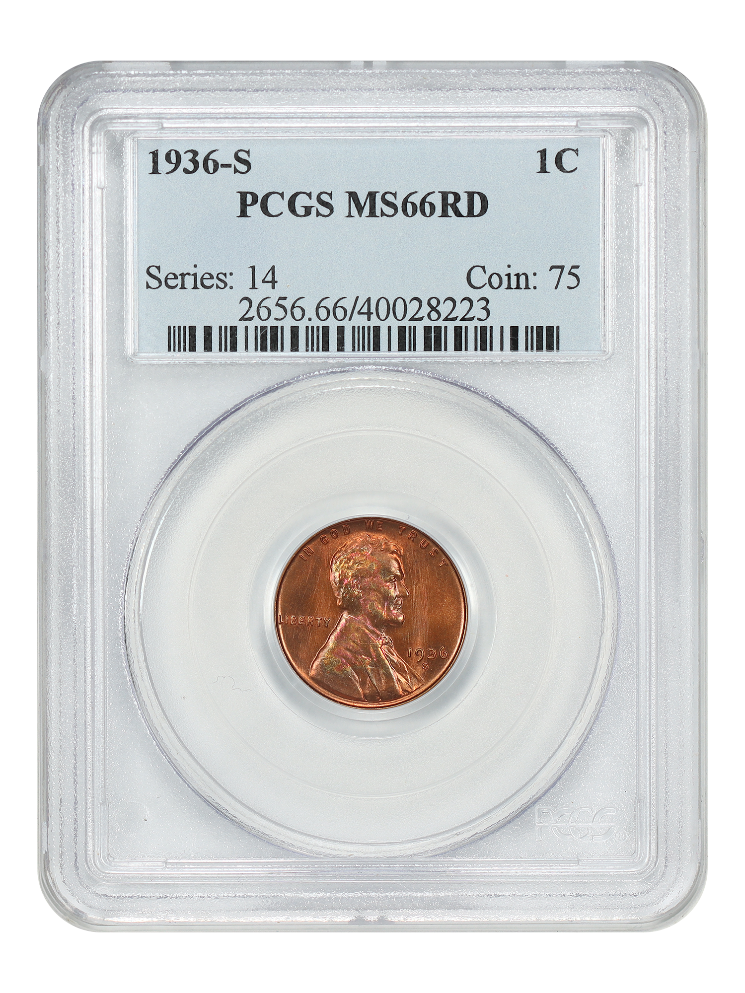 1936-S 1C PCGS MS66RD