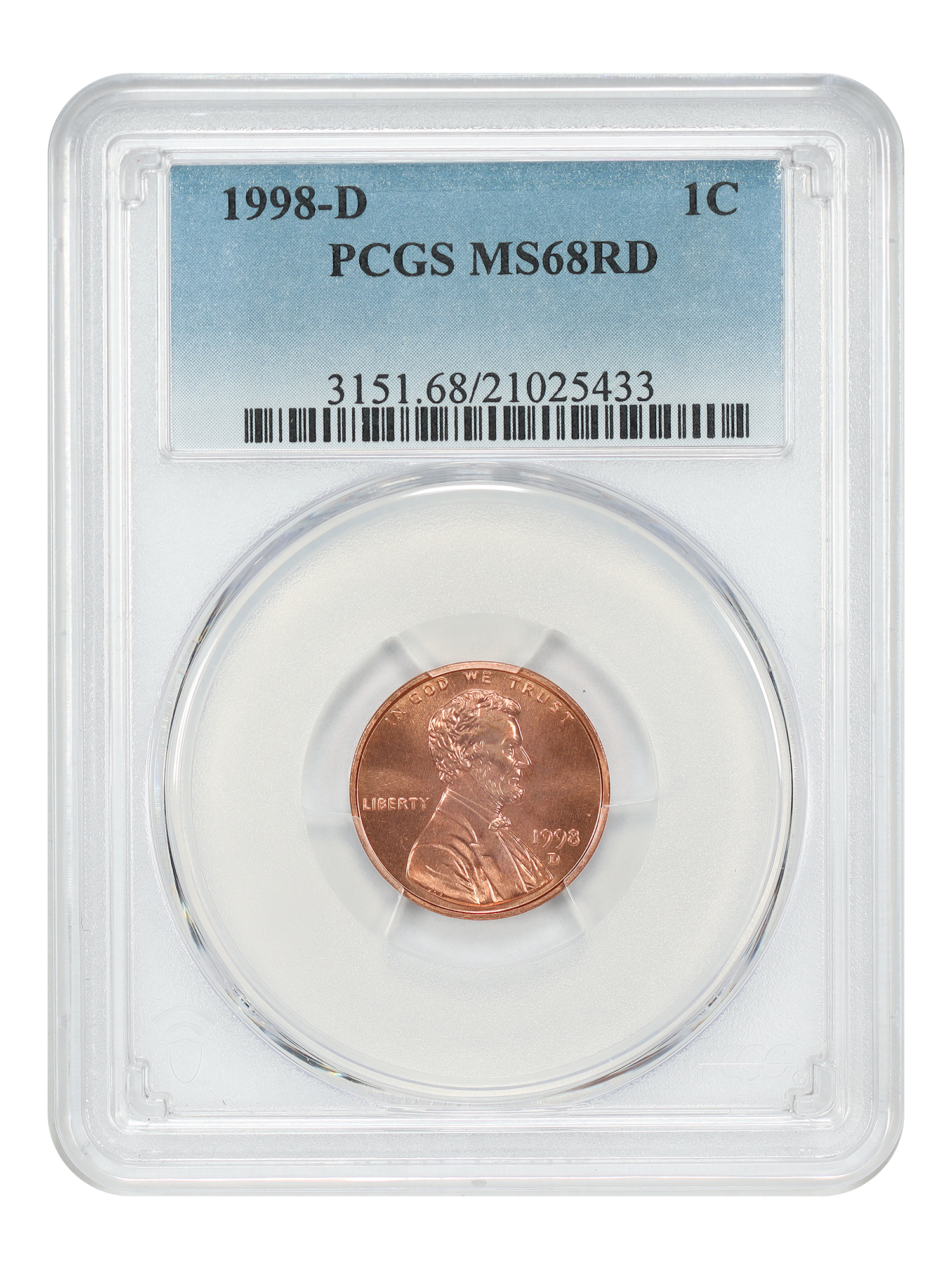 1998-D 1C PCGS MS68RD