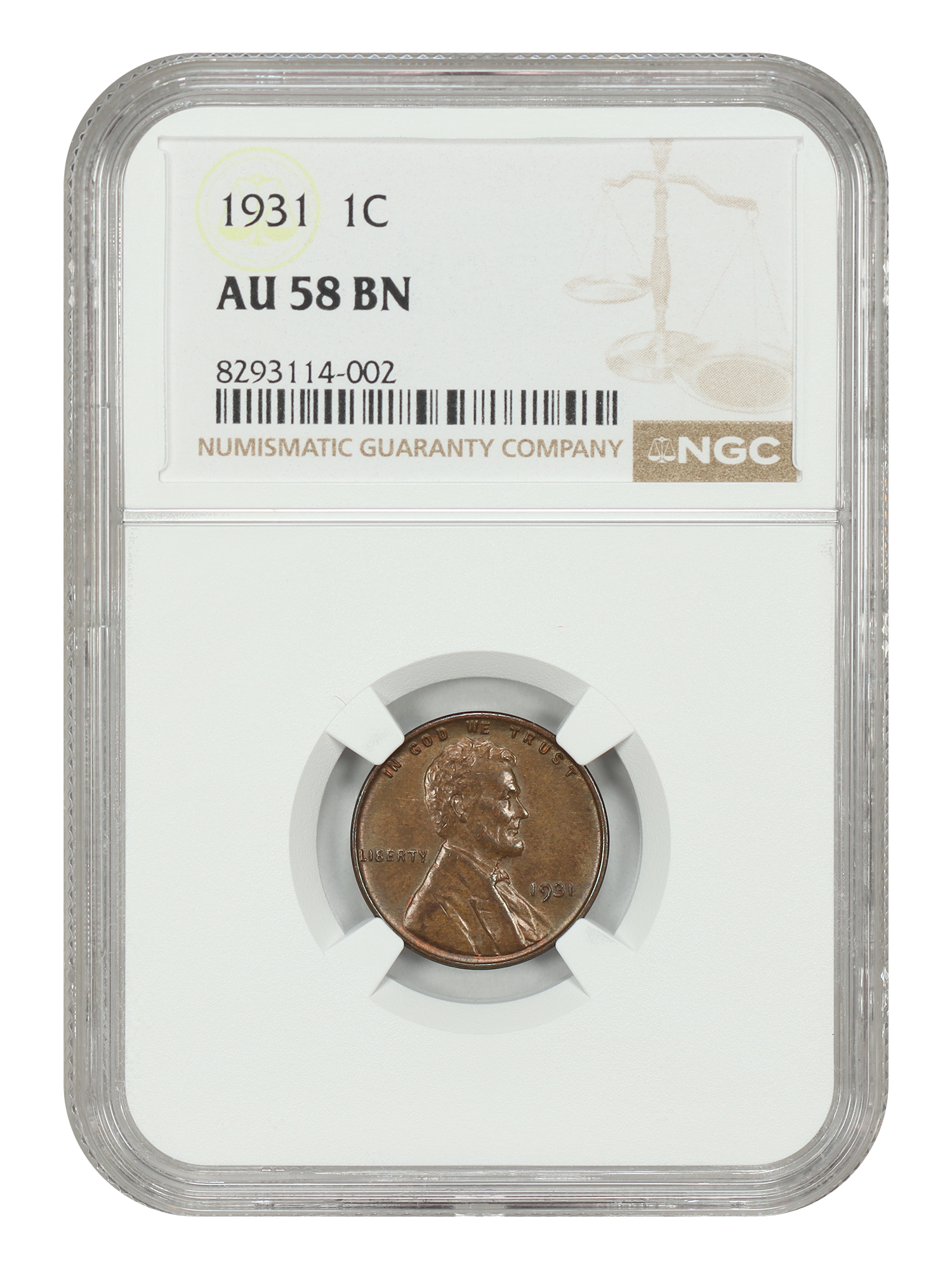 1931 1C NGC AU58