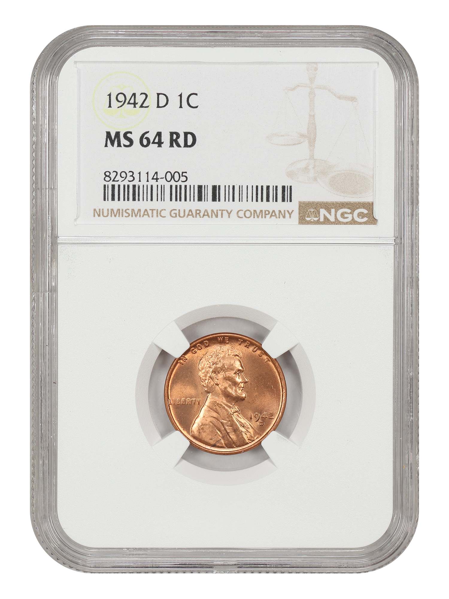 1942-D 1C NGC MS64RD