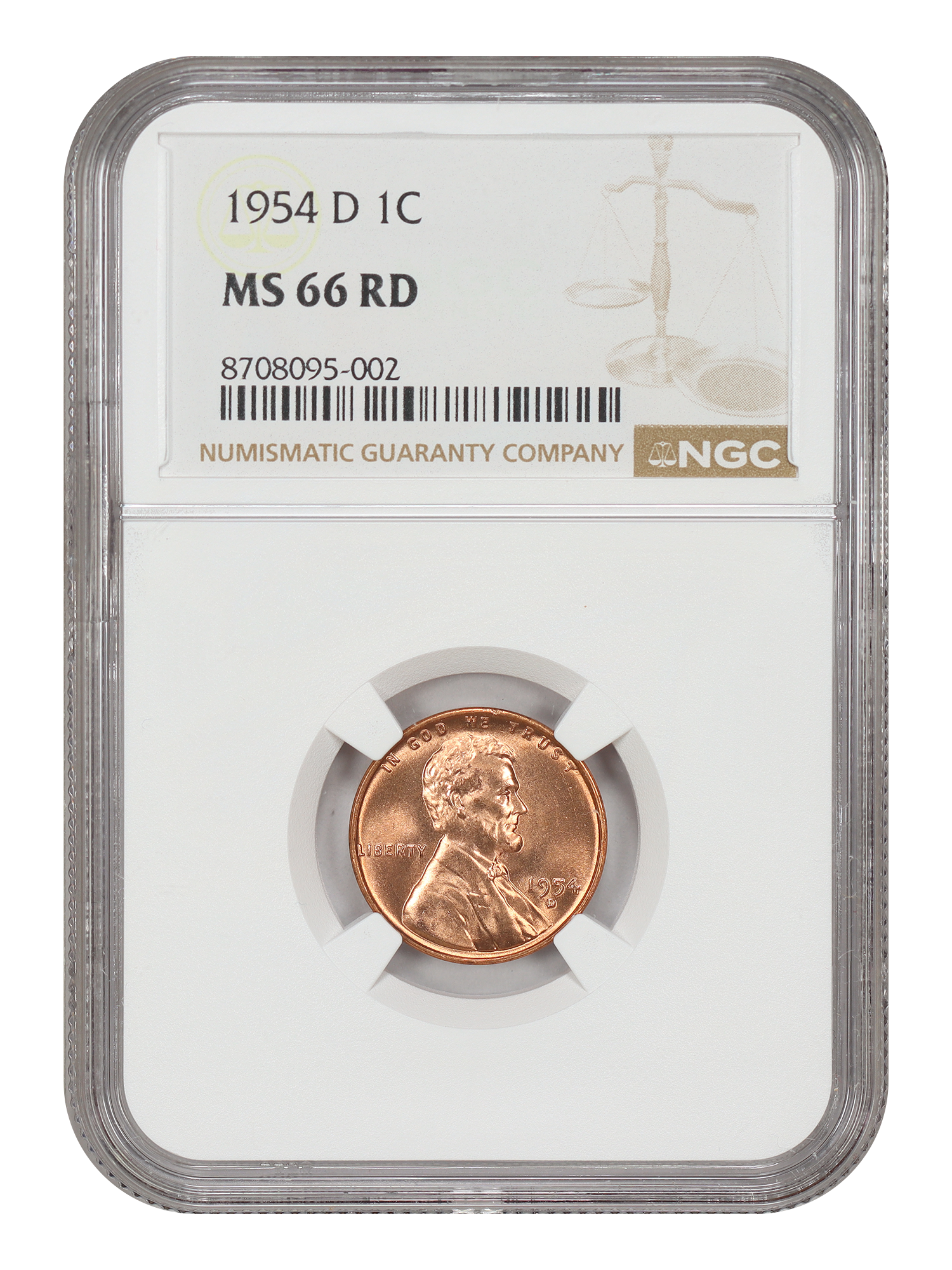 1954-D 1C NGC MS66RD