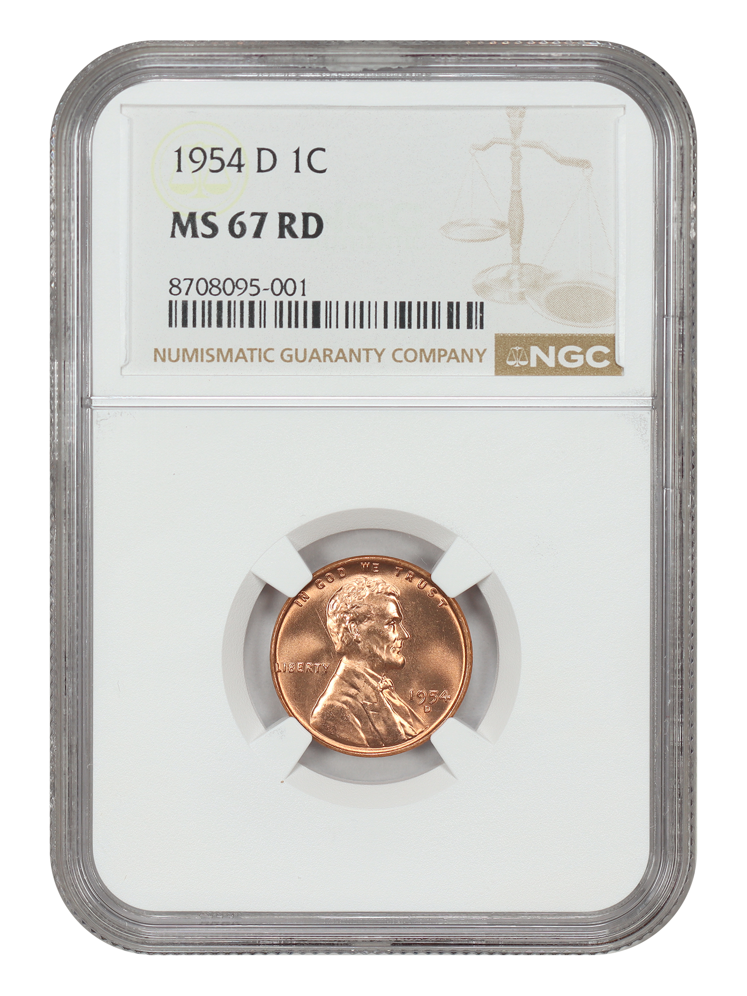 1954-D 1C NGC MS67RD