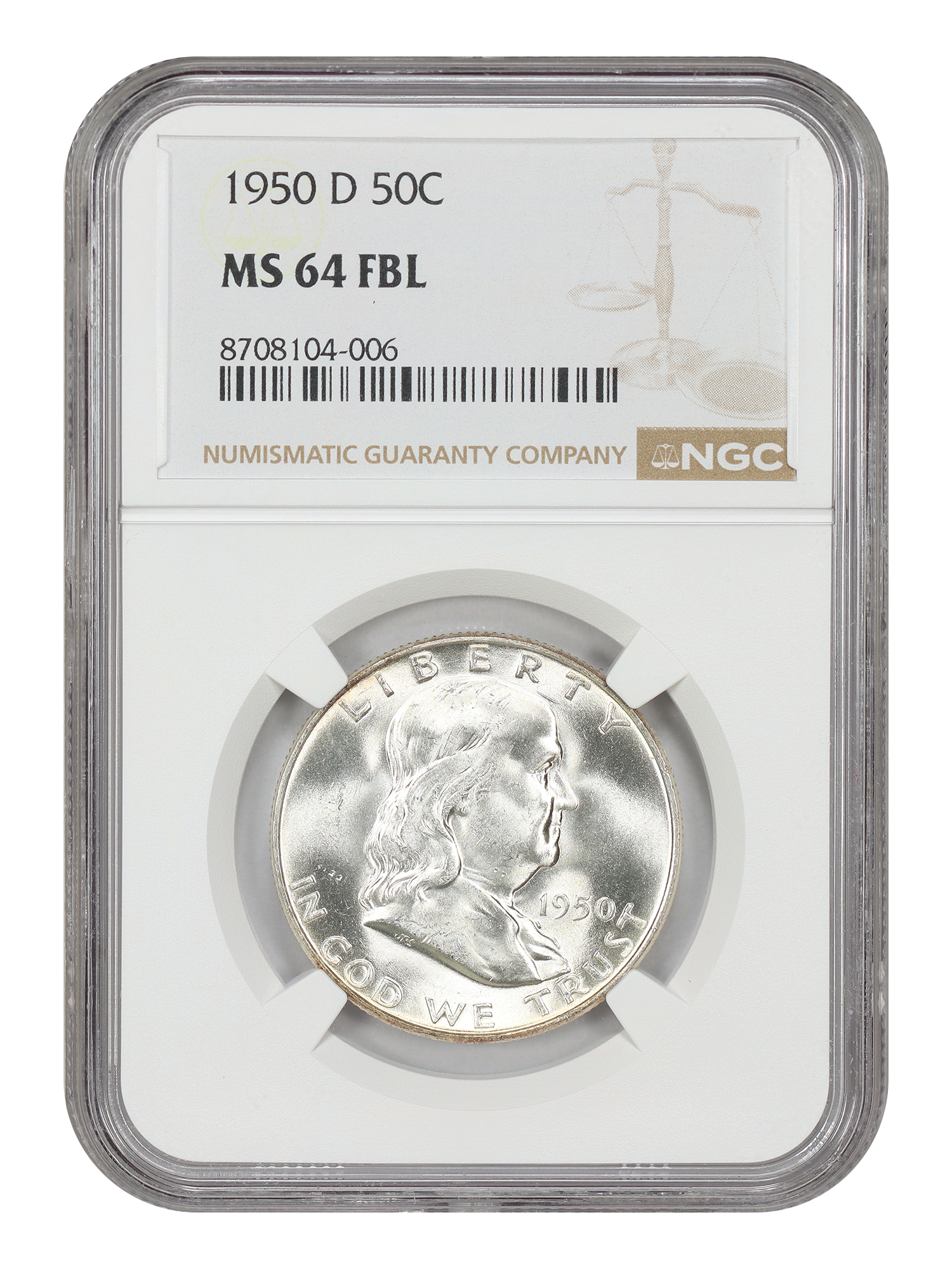 1950-D 50C NGC MS64FBL