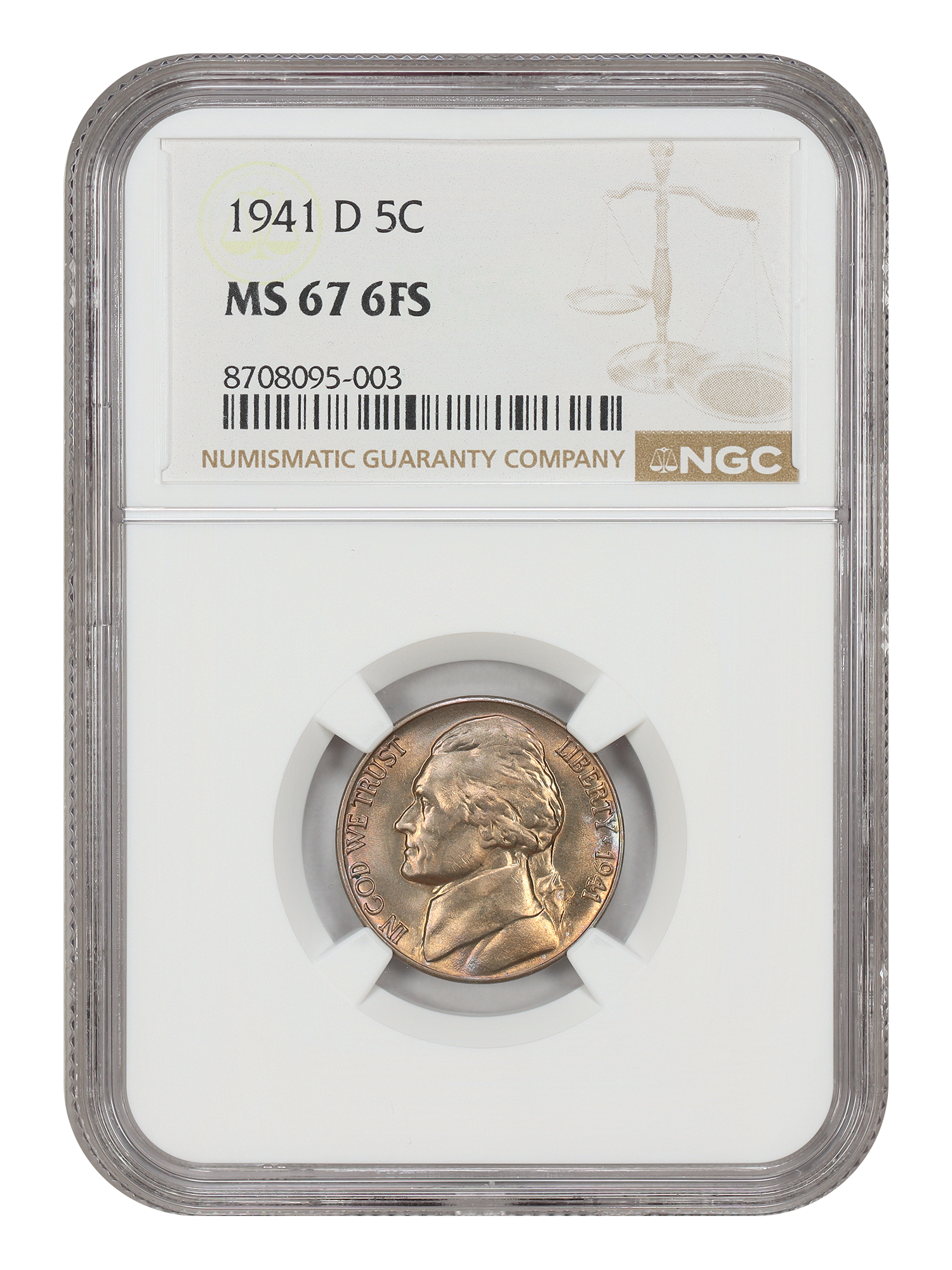 1941-D 5C NGC MS67 6FS