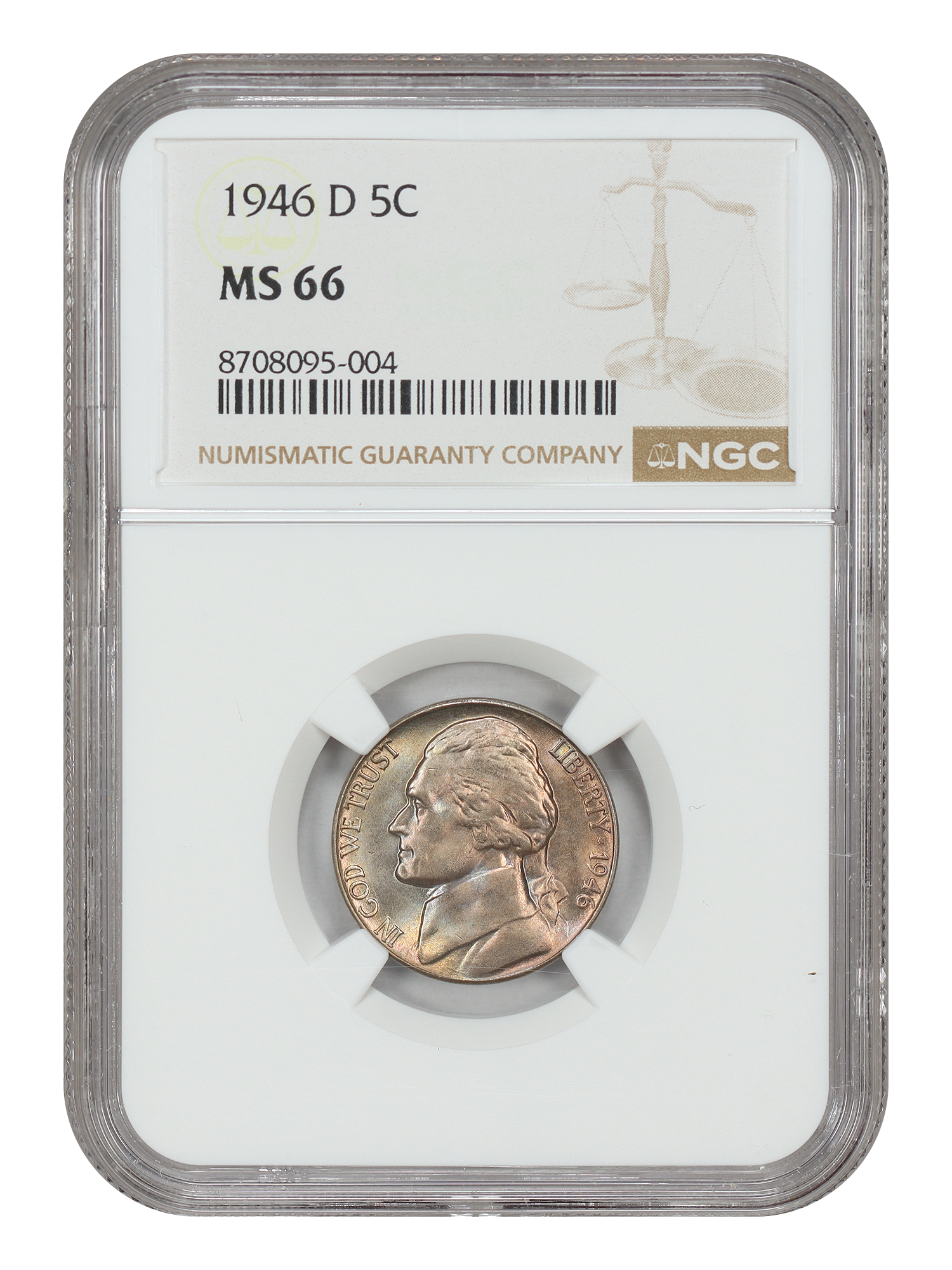 1946-D 5C NGC MS66