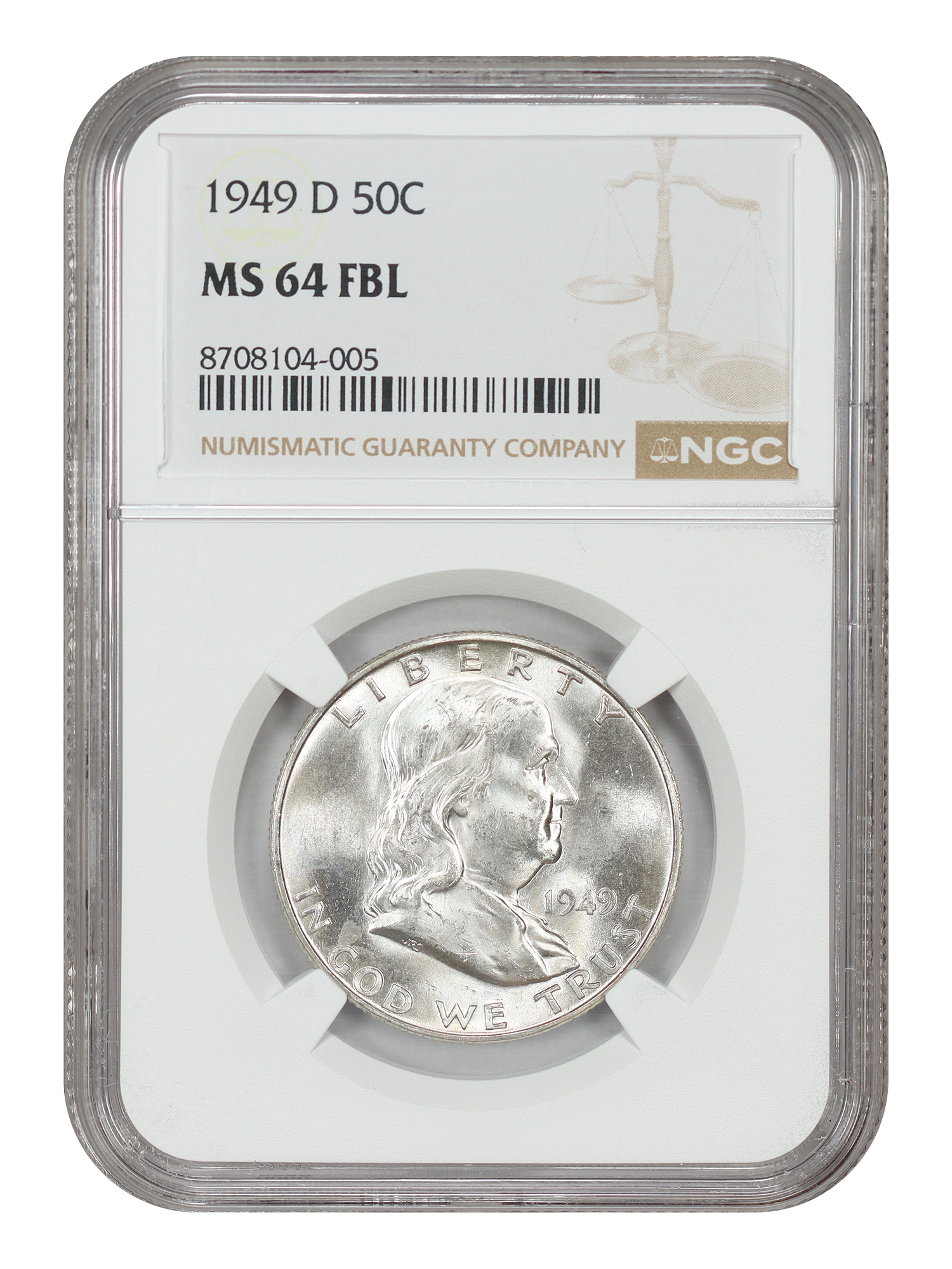 1949-D 50C NGC MS64FBL