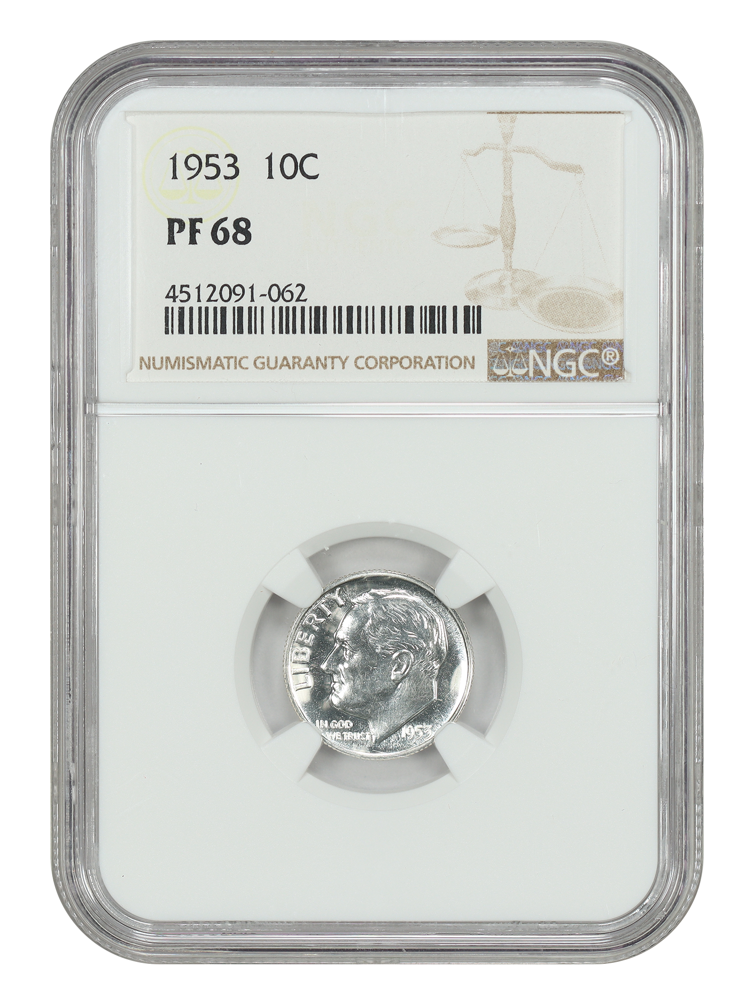 1953 10C NGC PR68